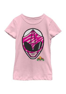 Power Rangers Girls 4-6x Big Face Pink Graphic T-Shirt, XS
