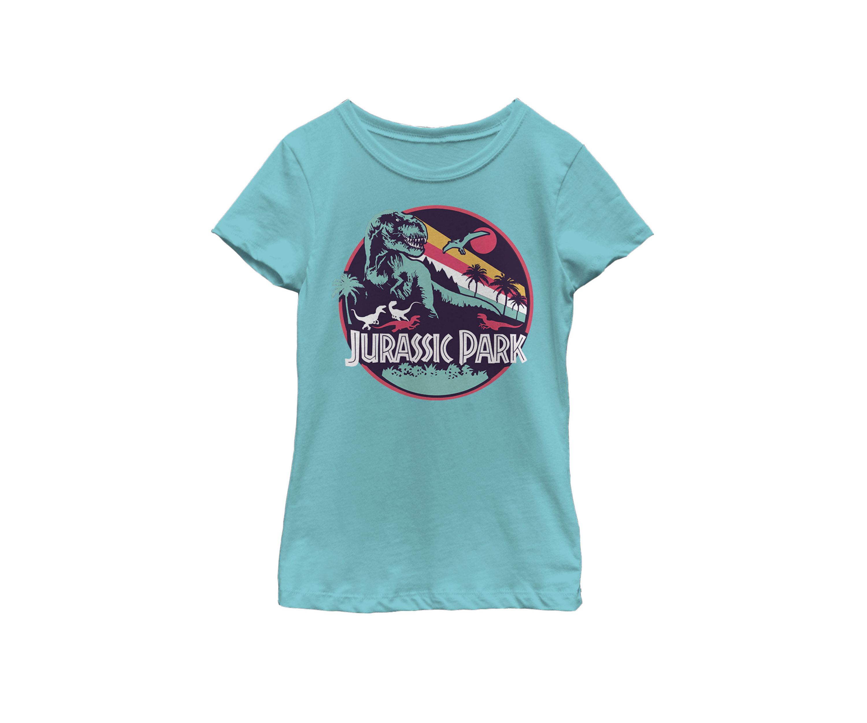 Girls 7-16 Retro Circle Color Stripes Short Sleeve Graphic T-Shirt 