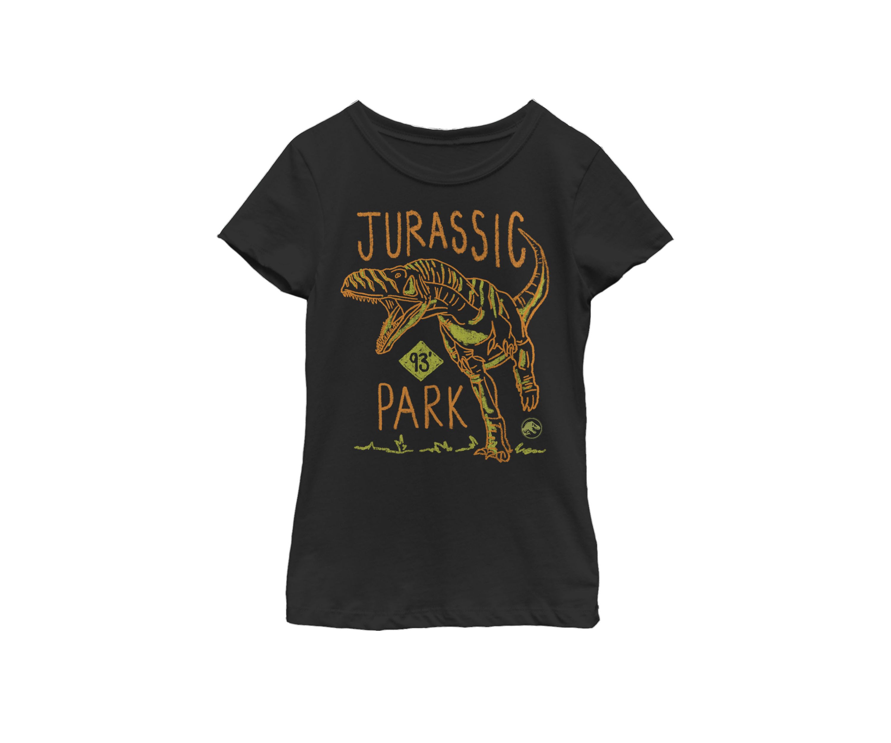 Girls 93 Raptor Color Pencil Doodle Short Sleeve Graphic T-Shirt