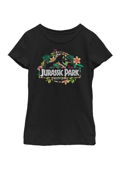 Jurassic Park Girls 7-16 Floral Tropical Fossil Logo