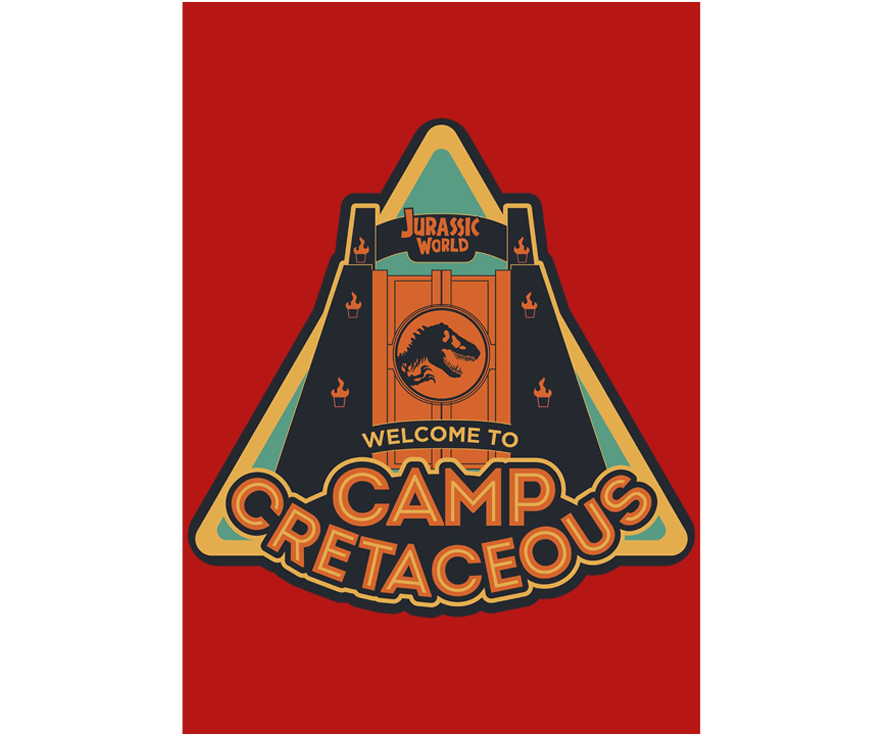 Girls 4-6x Camp Cretaceous Welcome Door Badge Graphic T-Shirt