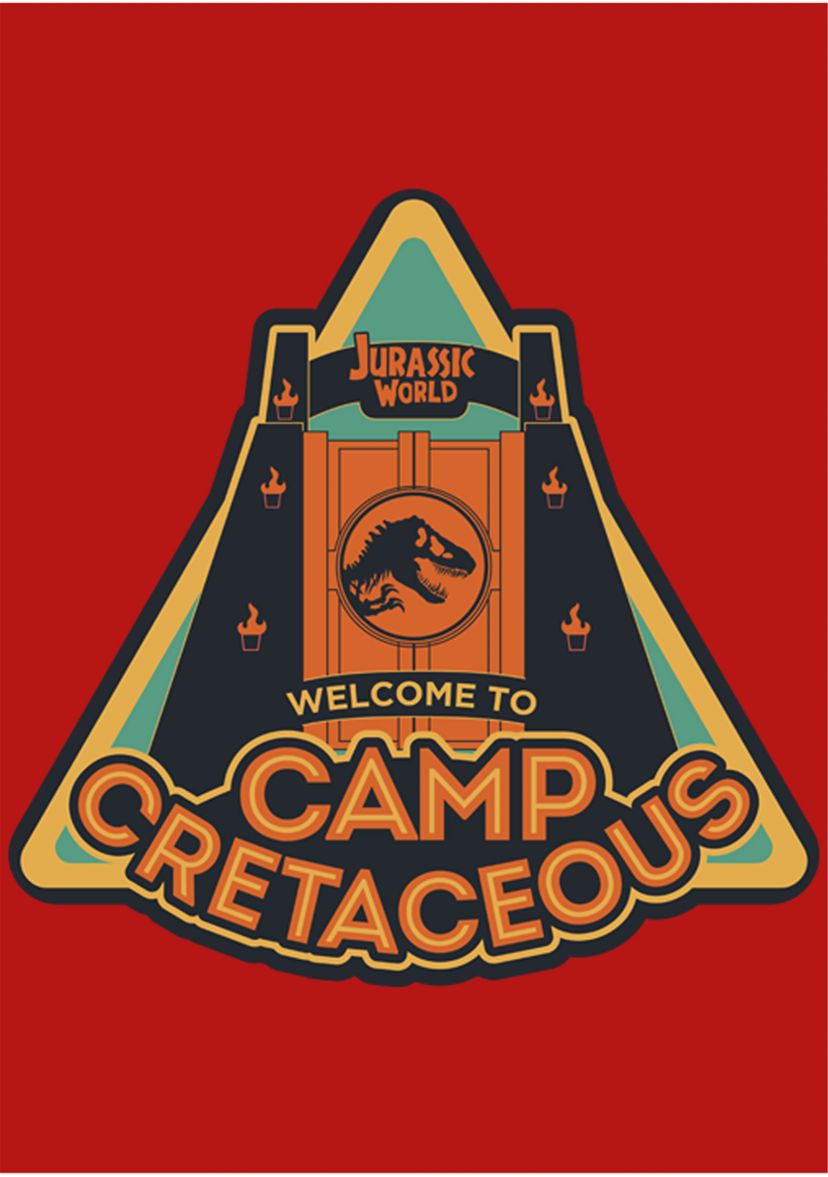 Girls 4-6x Camp Cretaceous Welcome Door Badge Graphic T-Shirt