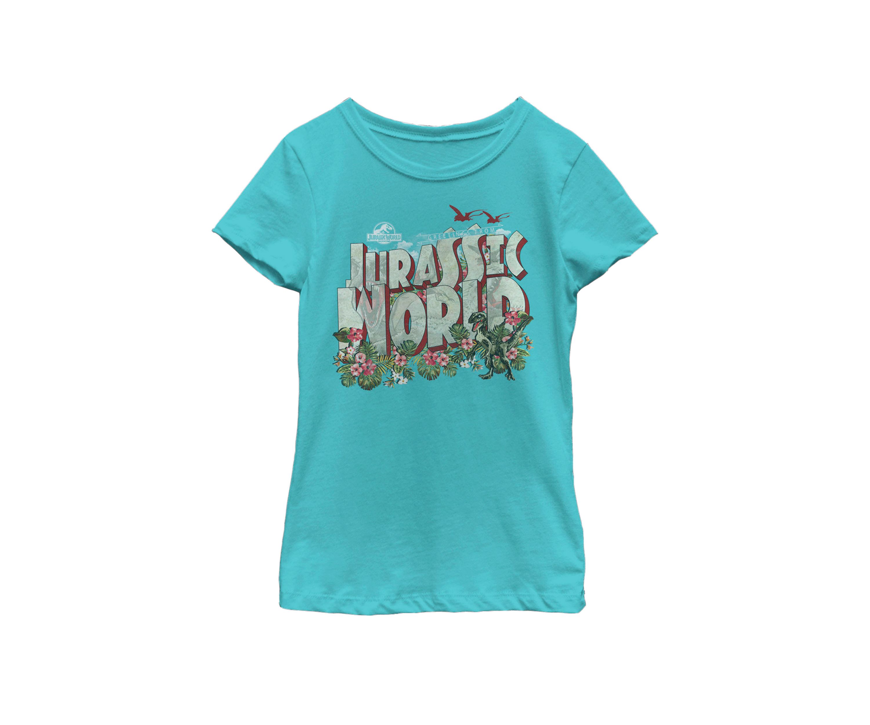 Tropical Raptor Postcard Short Sleeve Graphic T-Shirt