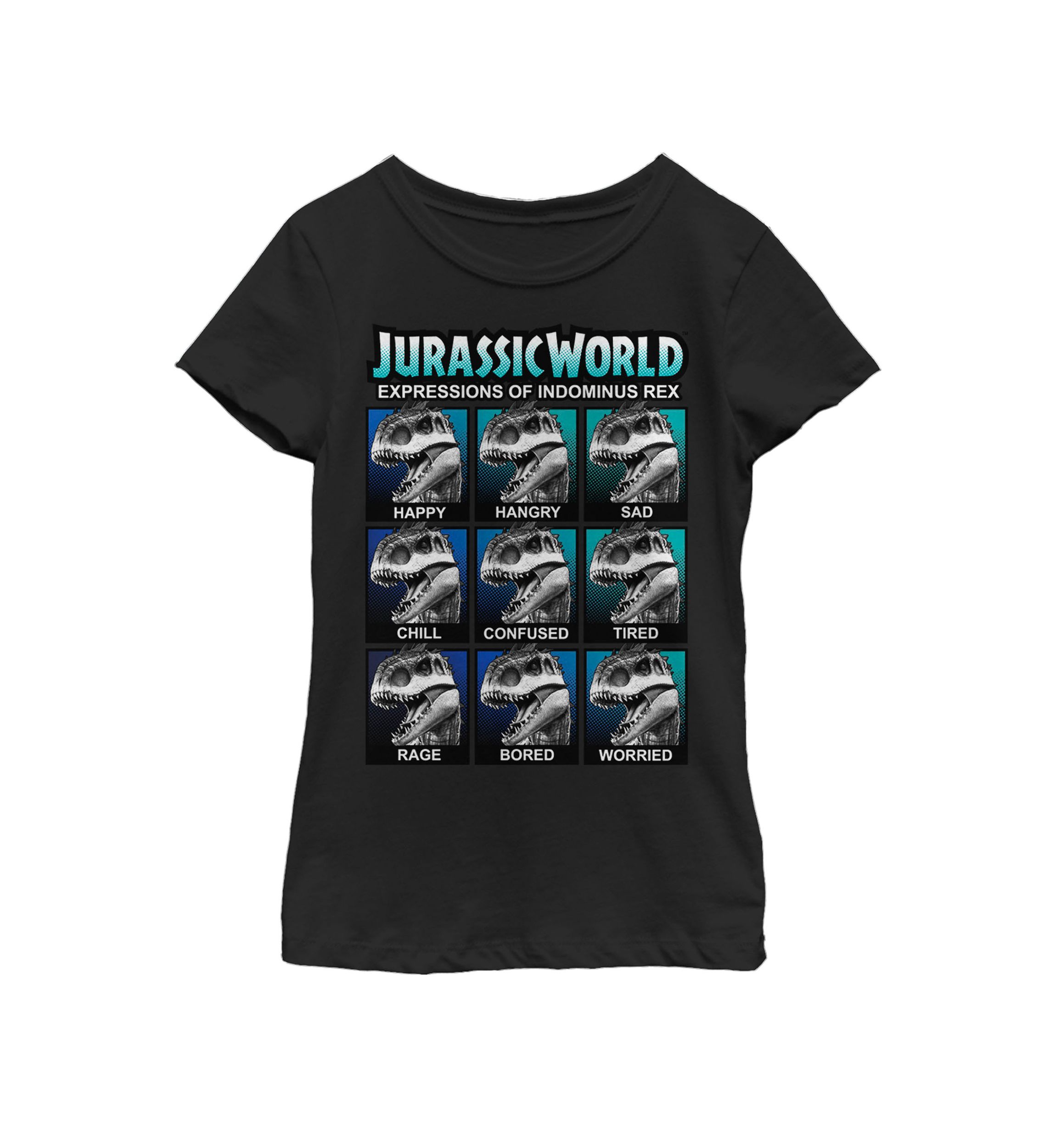 Girls Expressions of Indominus Rex Short Sleeve Graphic T-Shirt