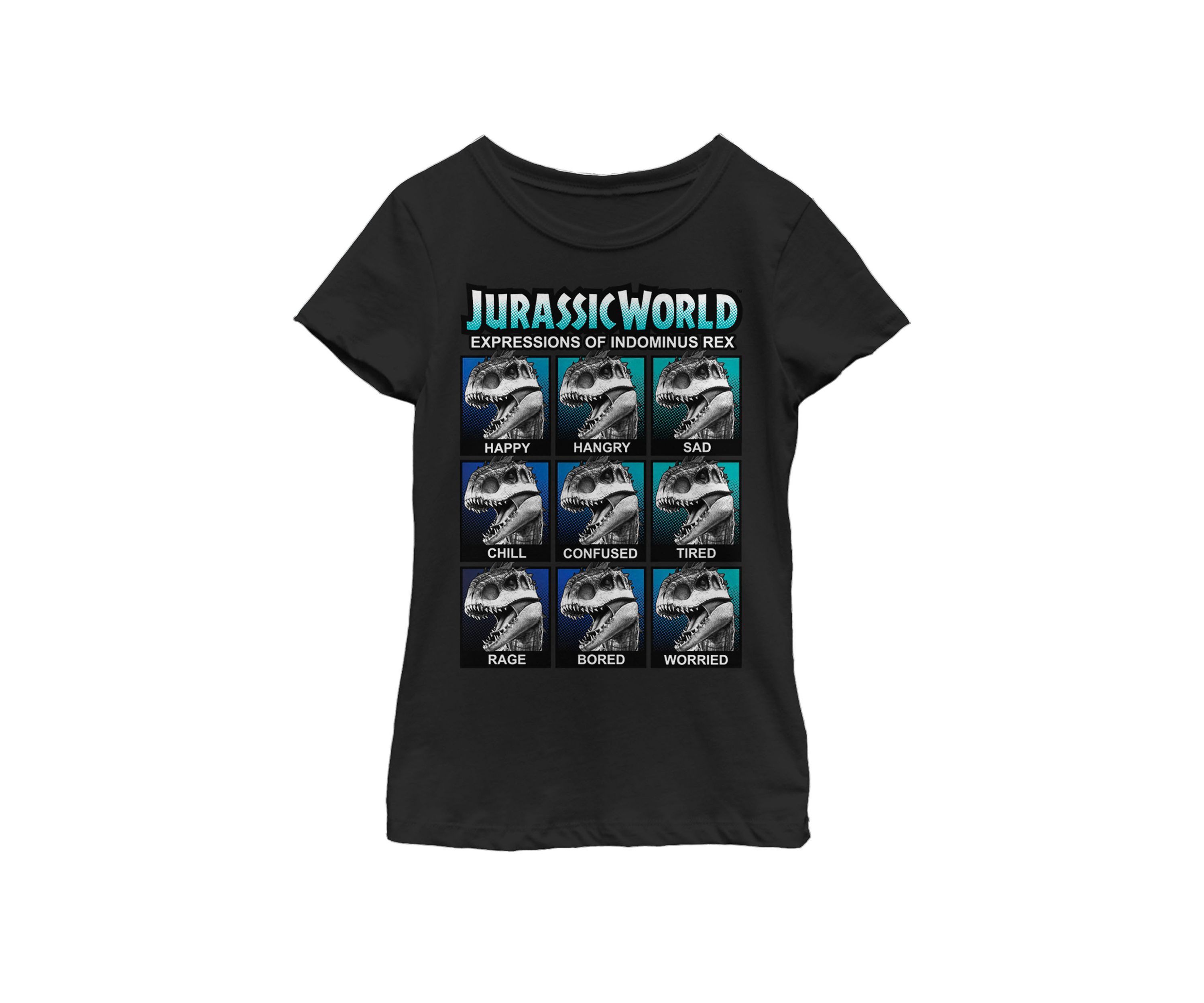 Girls Expressions of Indominus Rex Short Sleeve Graphic T-Shirt