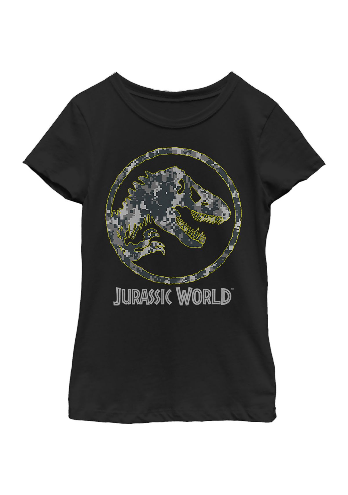 Girls 4-6x Camo Yellow Dino Graphic T-Shirt