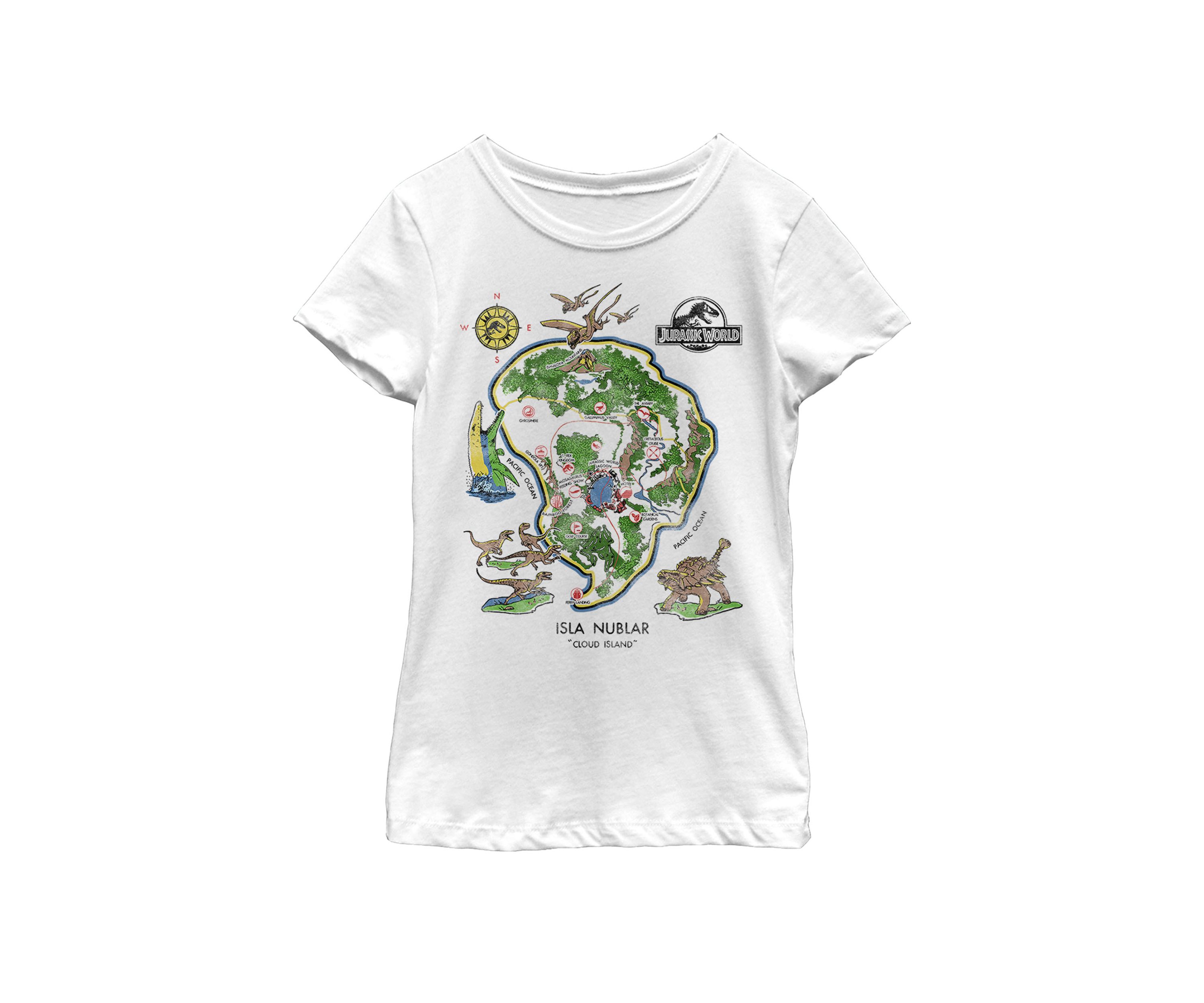 Girls Isla Nublar Map Short Sleeve Graphic T-Shirt