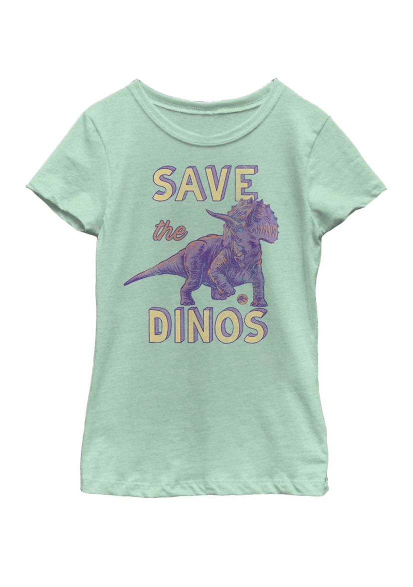 Save the Dinos Triceratops Short Sleeve Graphic T-Shirt
