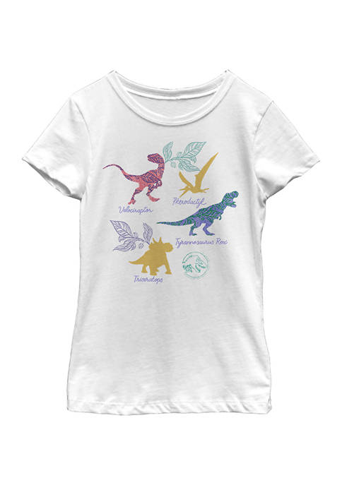 Girls 4-6x Dino List Graphic T-Shirt