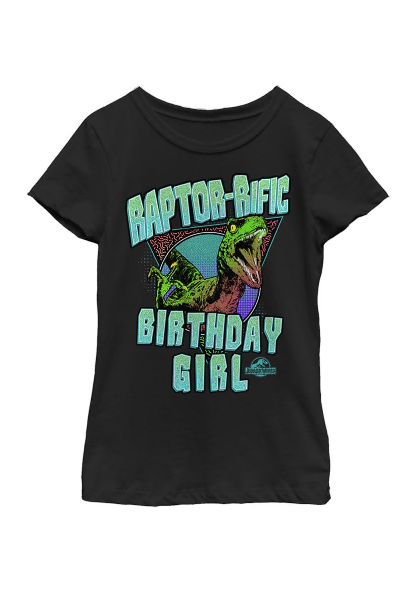 Girls 4-6x Raptor Rific Bday Girl Graphic T-Shirt
