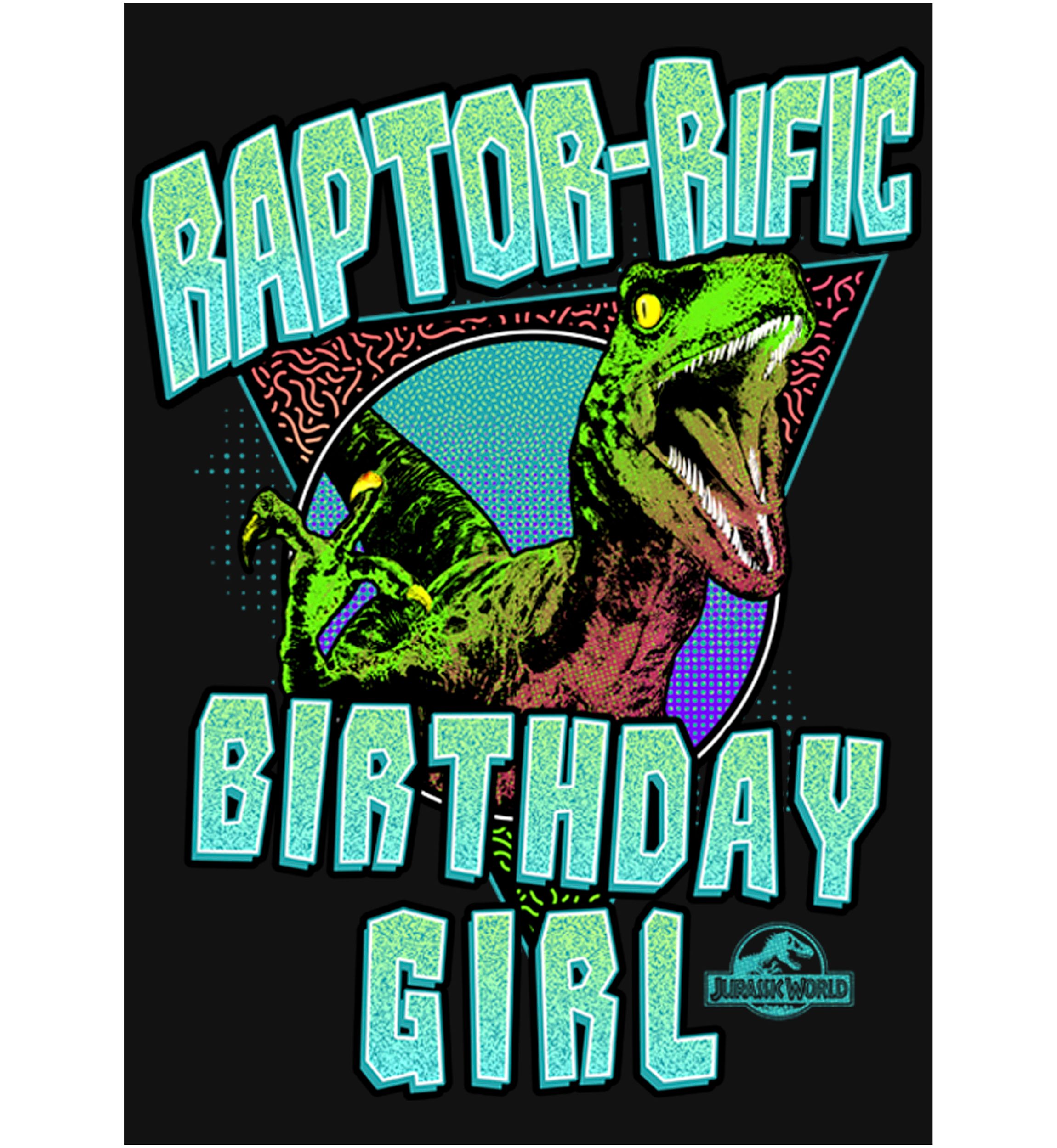 Girls 4-6x Raptor Rific Bday Girl Graphic T-Shirt