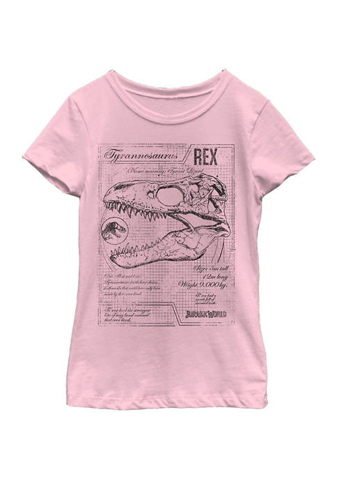 Jurassic World Girls 4-6x Trex Schematic Graphic T-Shirt
