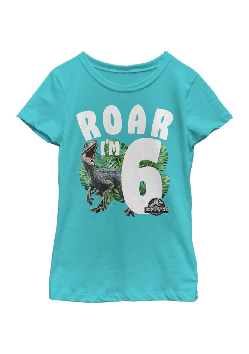 Girls 46x Jurrassic World Rawr Birthday 6 Graphic Top