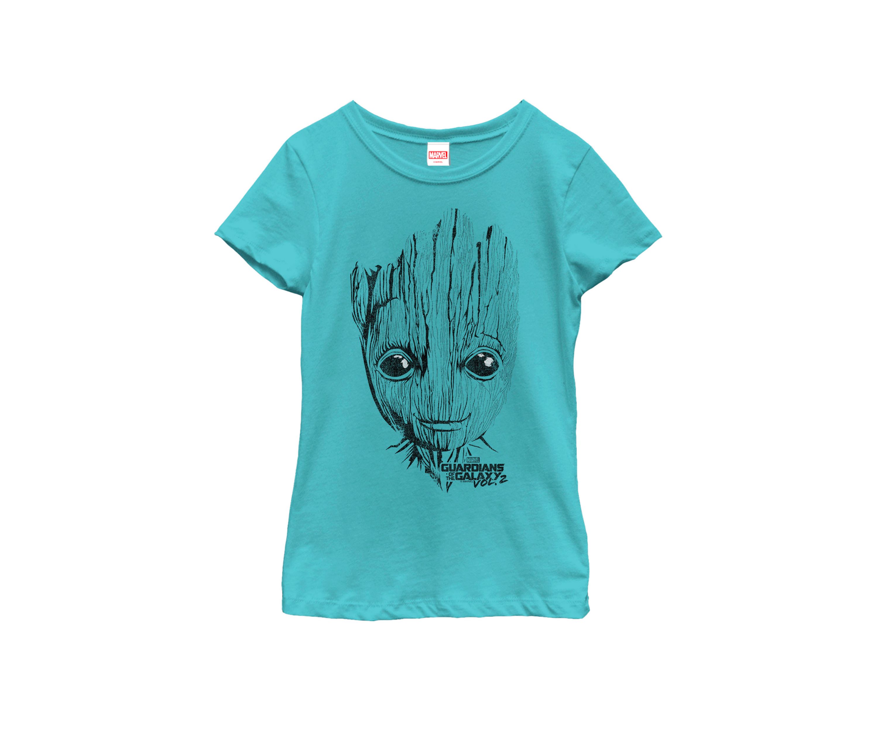 Girls 7-16 Guardians Vol. 2 Groot Lines Face Short Sleeve Graphic T-Shirt