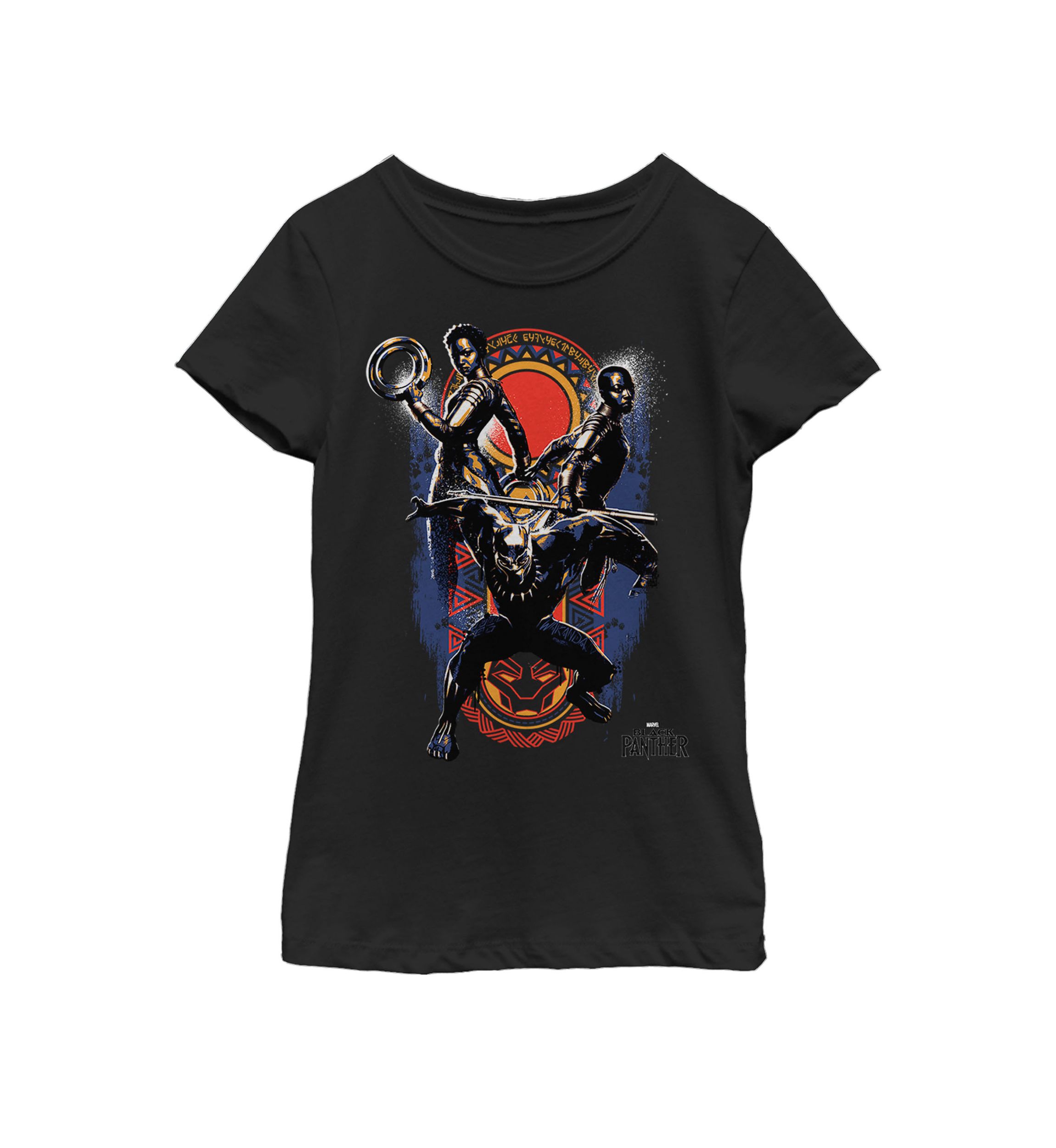 Girls 7-16 Black Panther Movie Warrior Trio Short Sleeve Graphic T-Shirt