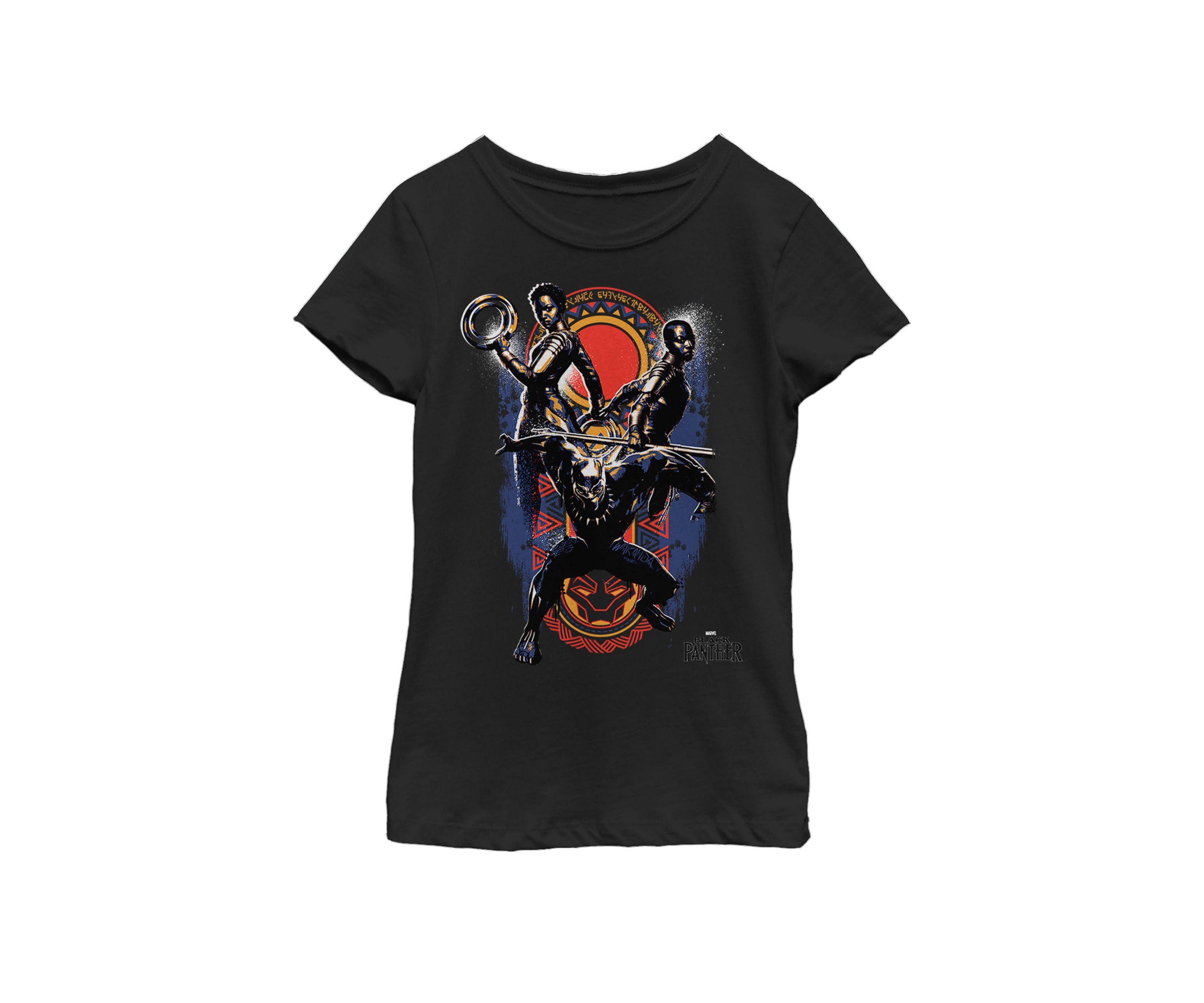 Girls 7-16 Black Panther Movie Warrior Trio Short Sleeve Graphic T-Shirt
