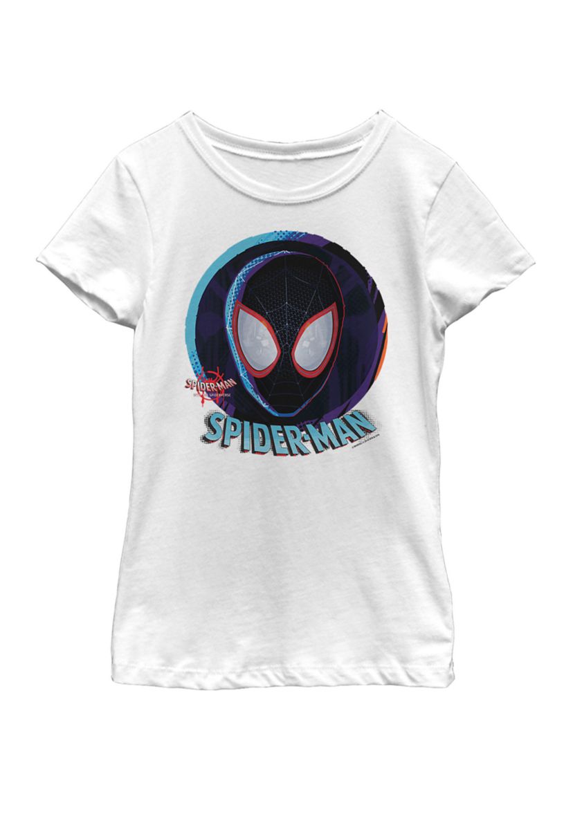 Girls 7-16 Spiderverse Mask In Sphere Short Sleeve Graphic T-Shirt