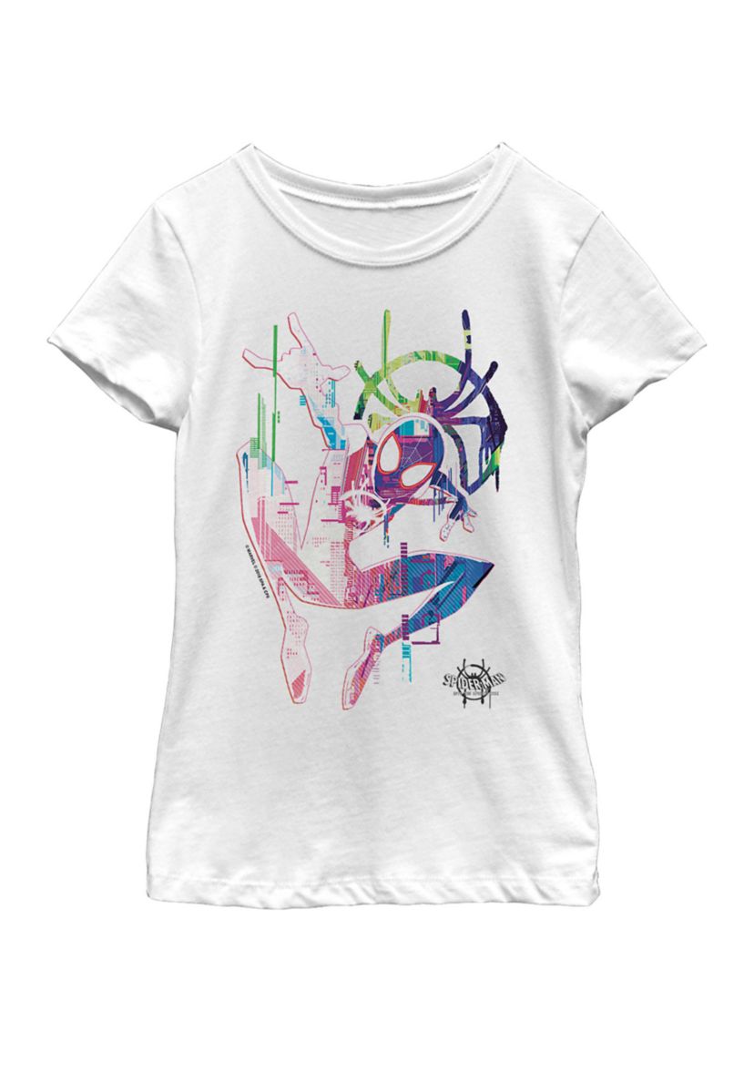 Spiderverse Watercolor Spidey Pose Short Sleeve Graphic T-Shirt