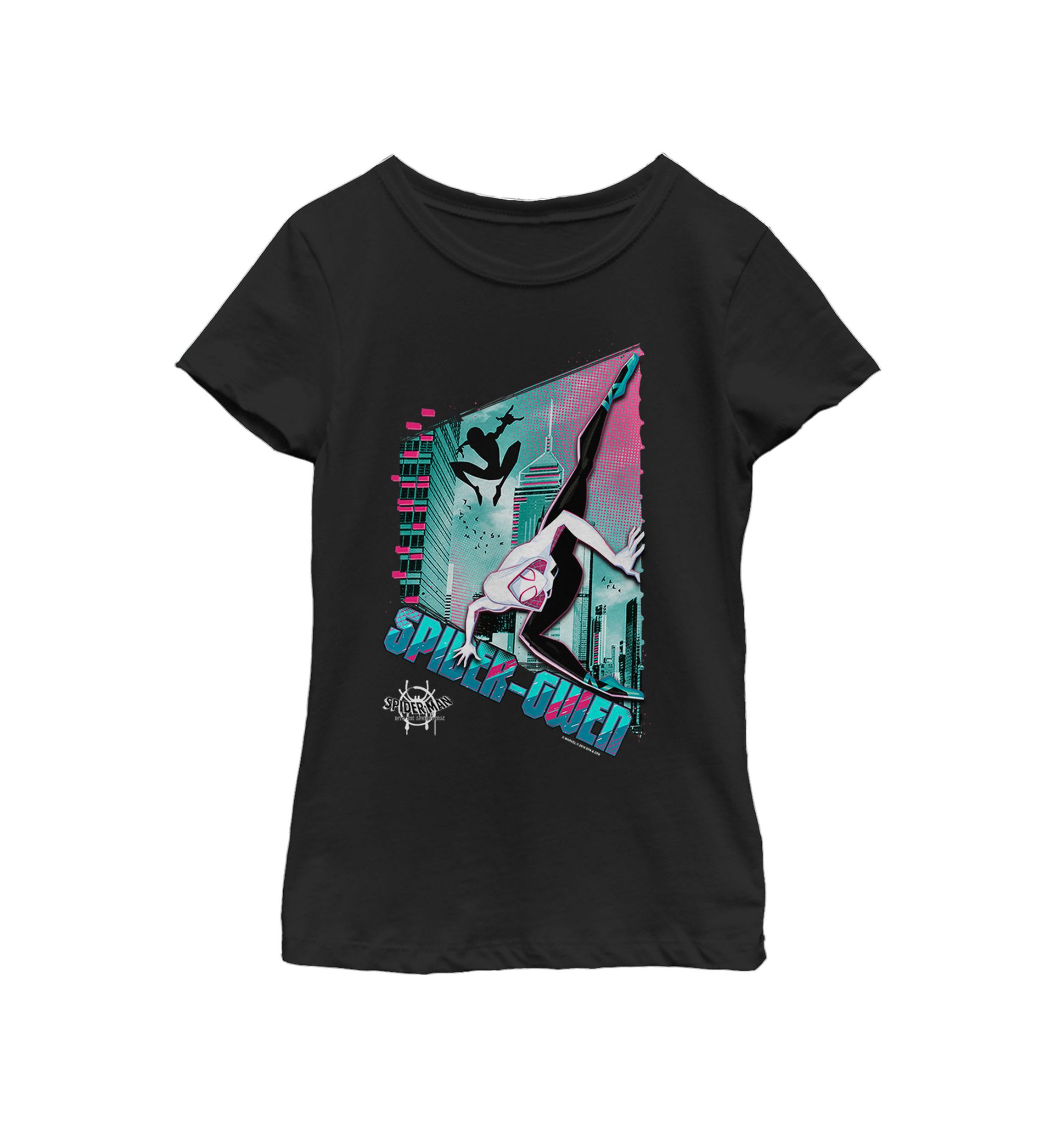 Spiderverse Spider-Gwen City Pose Short Sleeve Graphic T-Shirt