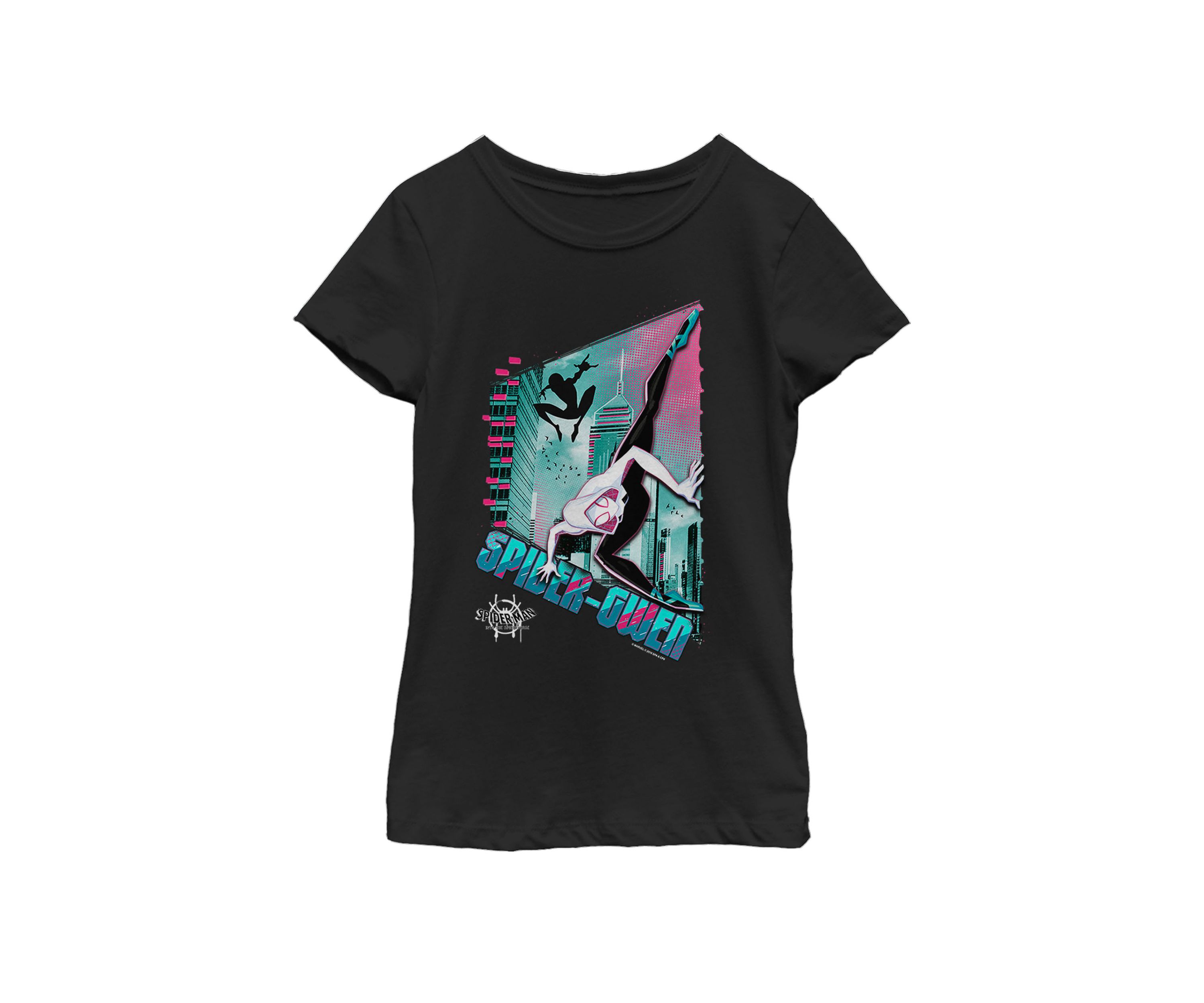 Spiderverse Spider-Gwen City Pose Short Sleeve Graphic T-Shirt