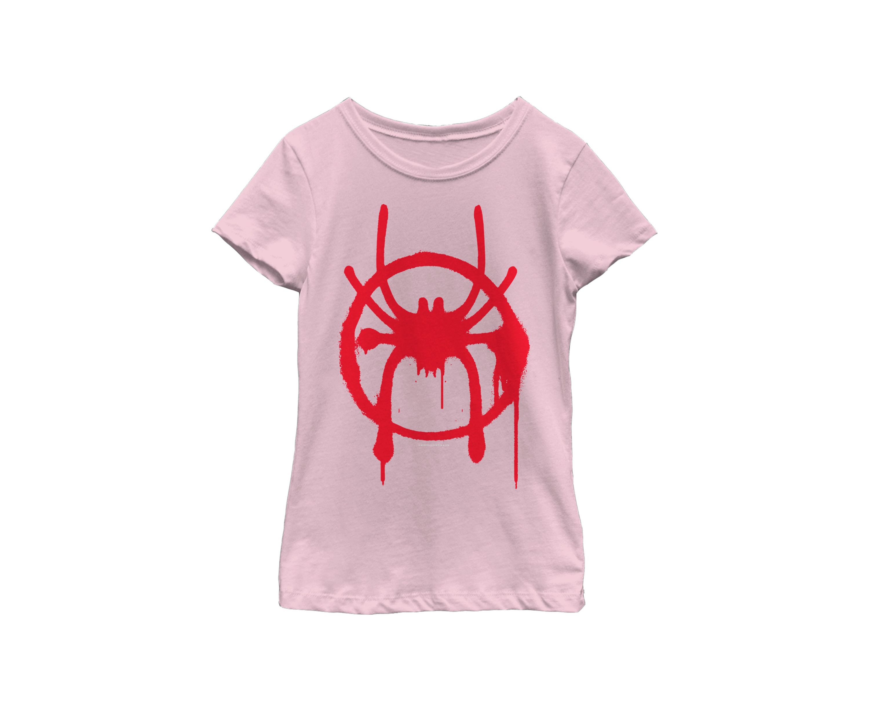 Girls Spiderverse Miles Symbol Tag Short Sleeve Graphic T-Shirt