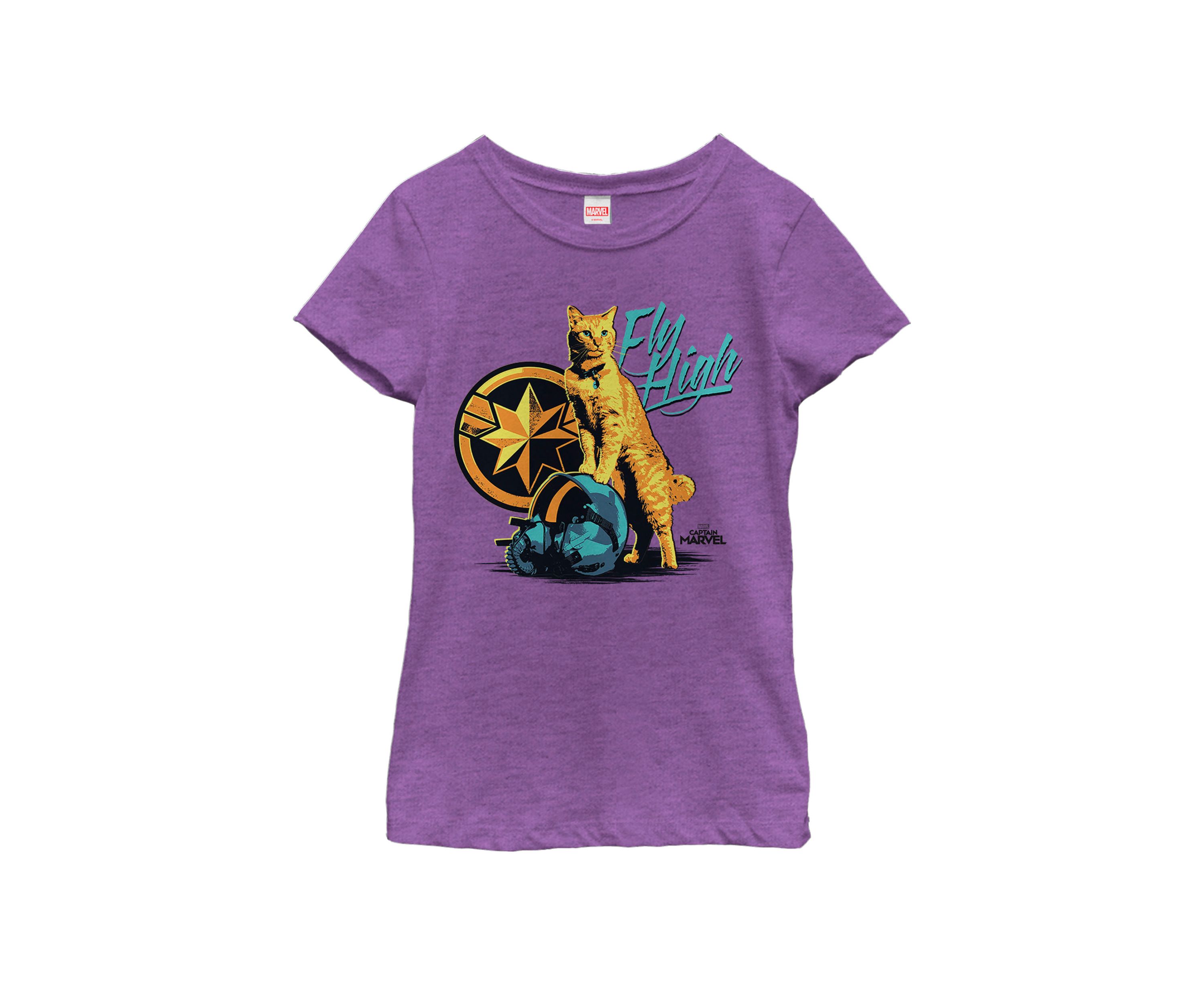 Girls 7-16 Captain Marvel Symbol Goose Fly High Short Sleeve Graphic T-Shirt