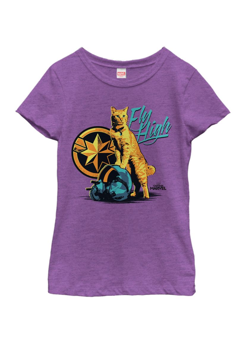 Girls 7-16 Captain Marvel Symbol Goose Fly High Short Sleeve Graphic T-Shirt