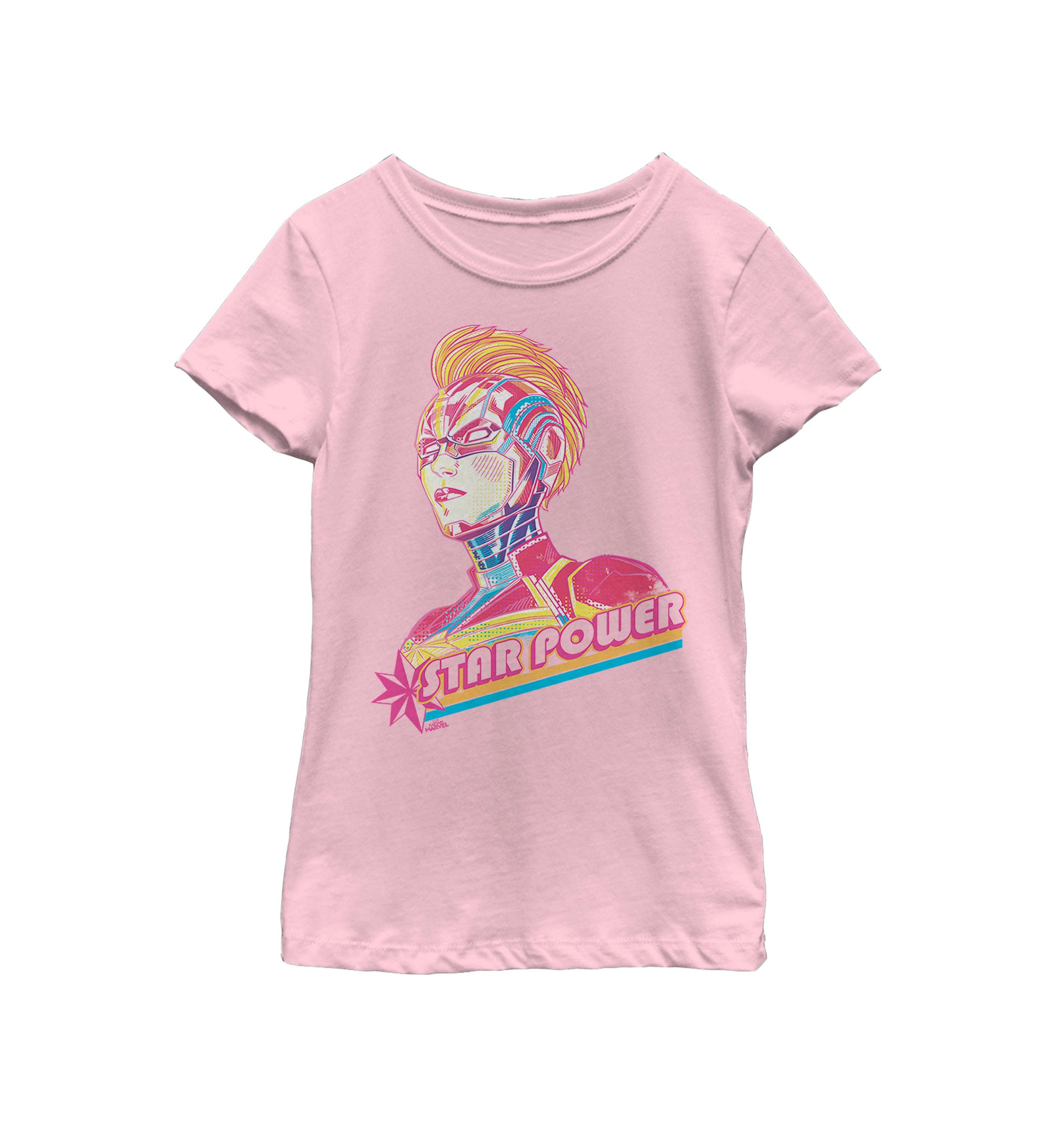 Girls 7-16 Captain Marvel Color Grade Retro Face Shot Short Sleeve Graphic T-Shirt