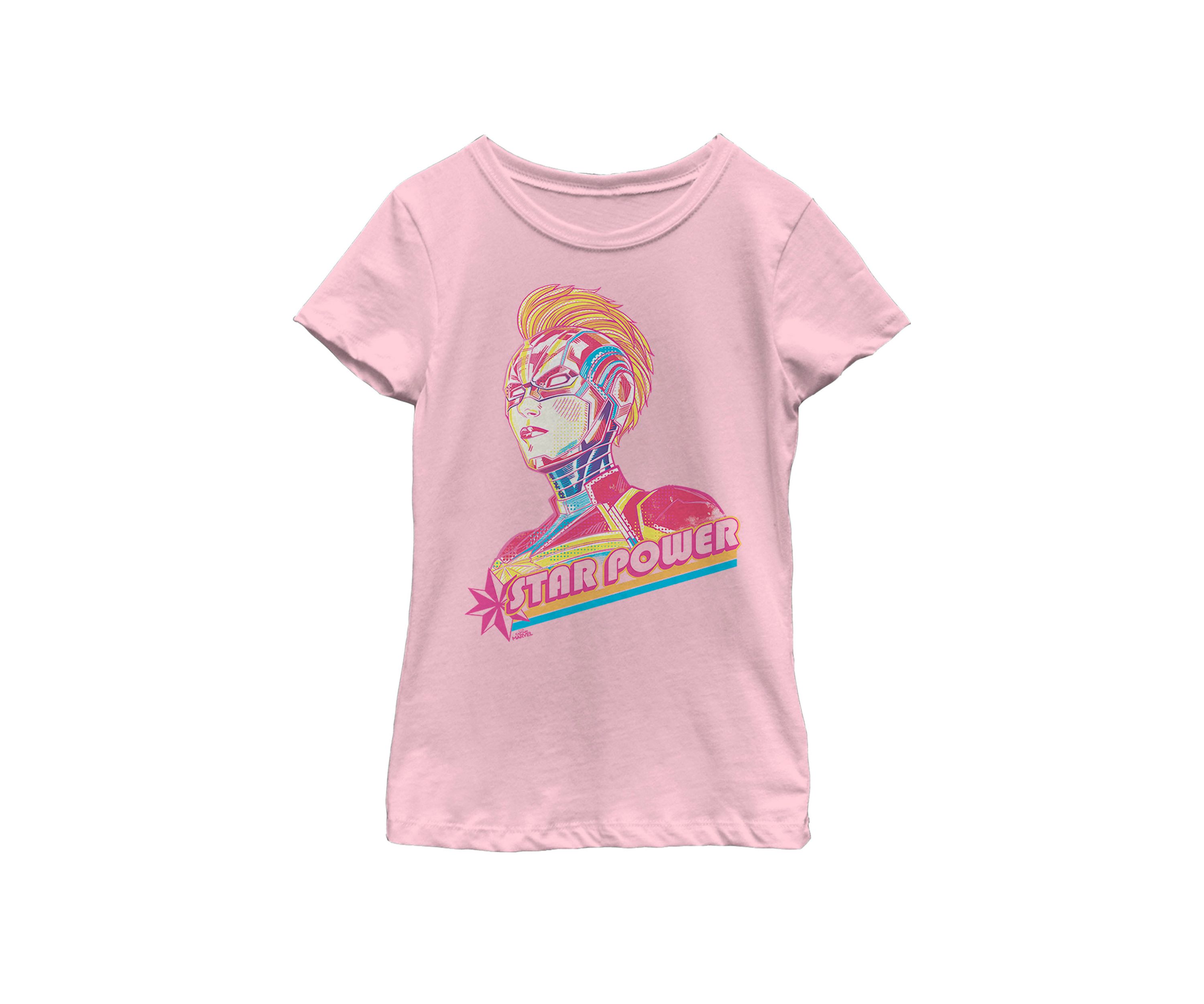 Girls 7-16 Captain Marvel Color Grade Retro Face Shot Short Sleeve Graphic T-Shirt