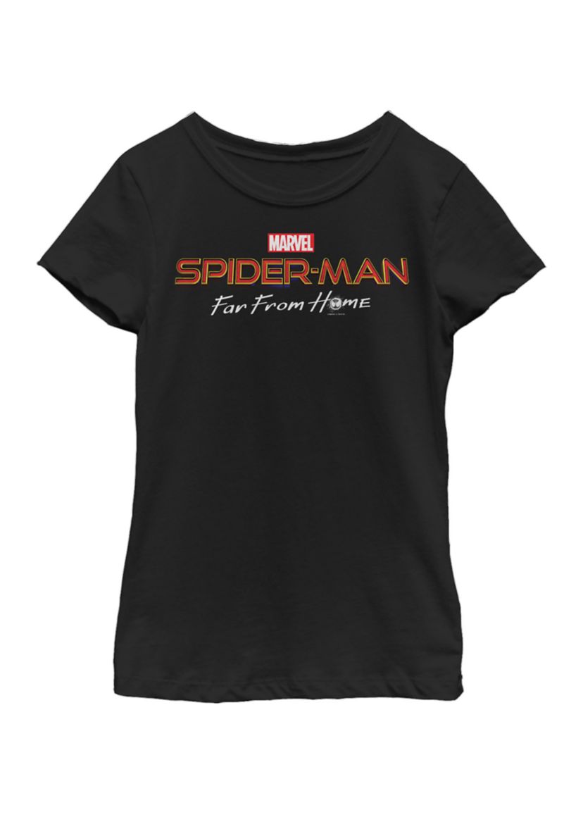 Girls 7-16 Spider-Man Far From Home Movie Logo Short Sleeve Graphic T-Shirt