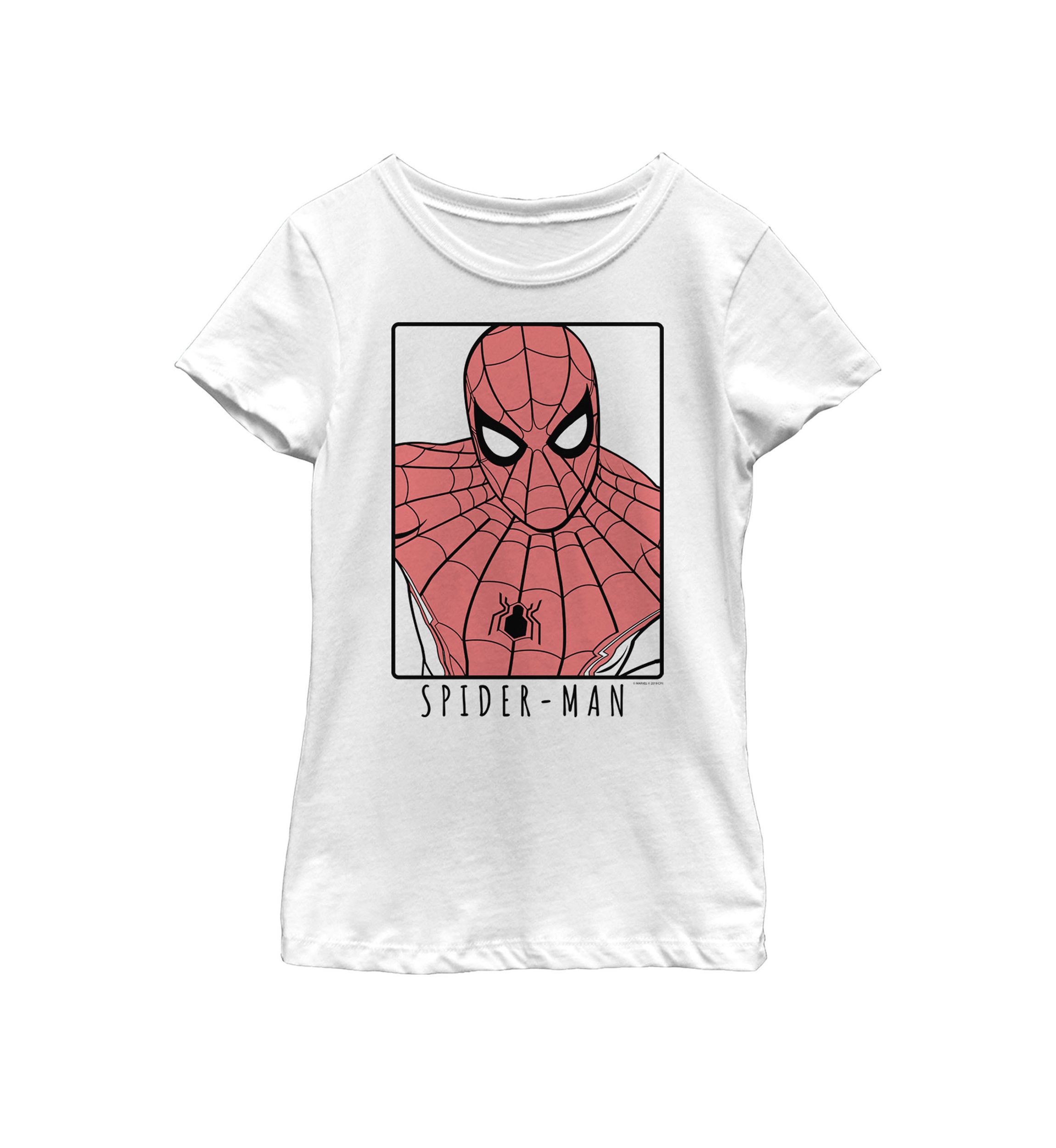 Girls Spider-Man Far From Home Ornate Simple Poster Short Sleeve Graphic T-Shirt