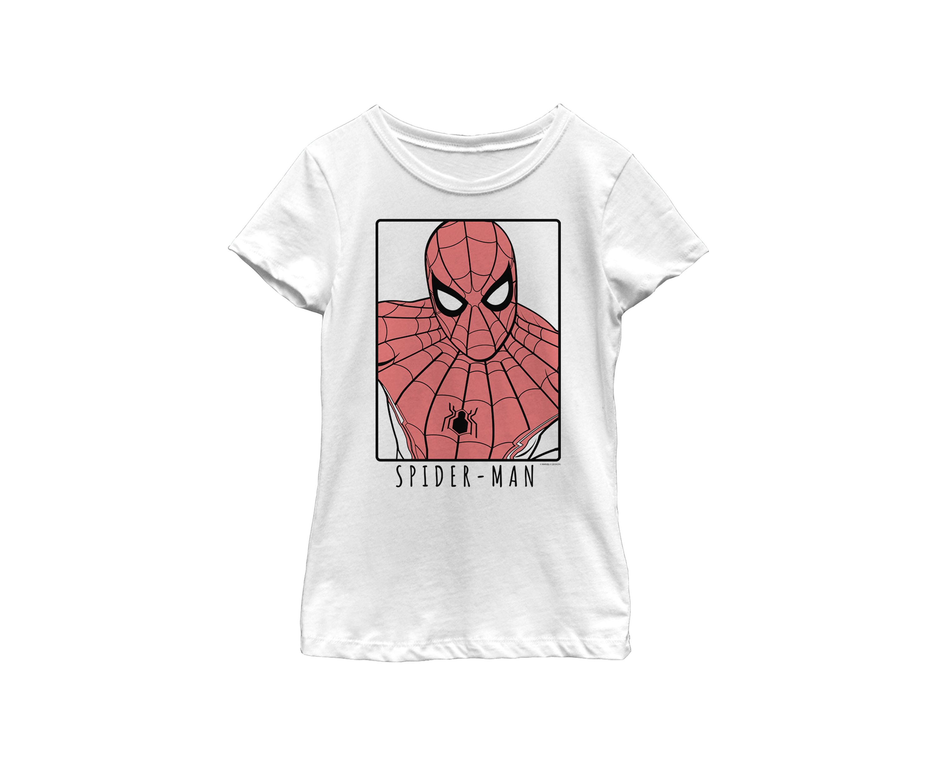 Girls Spider-Man Far From Home Ornate Simple Poster Short Sleeve Graphic T-Shirt