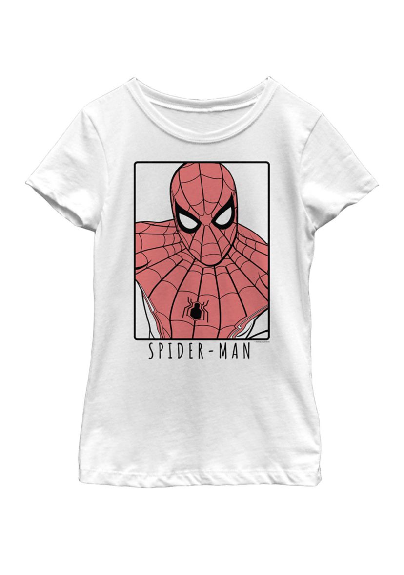 Girls Spider-Man Far From Home Ornate Simple Poster Short Sleeve Graphic T-Shirt