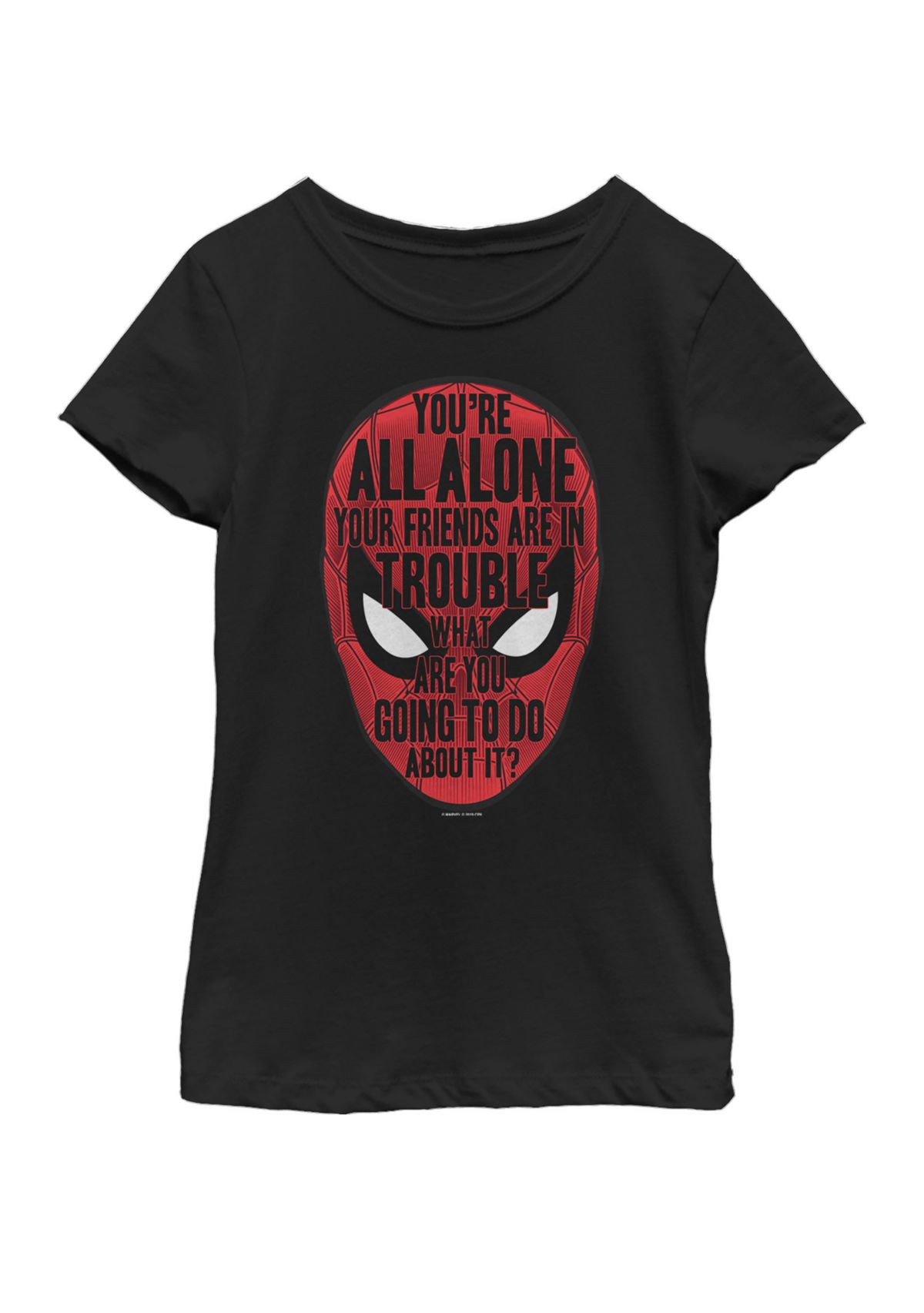 Girls Spider-Man Far From Home Build-Up Quote Short Sleeve Graphic T-Shirt