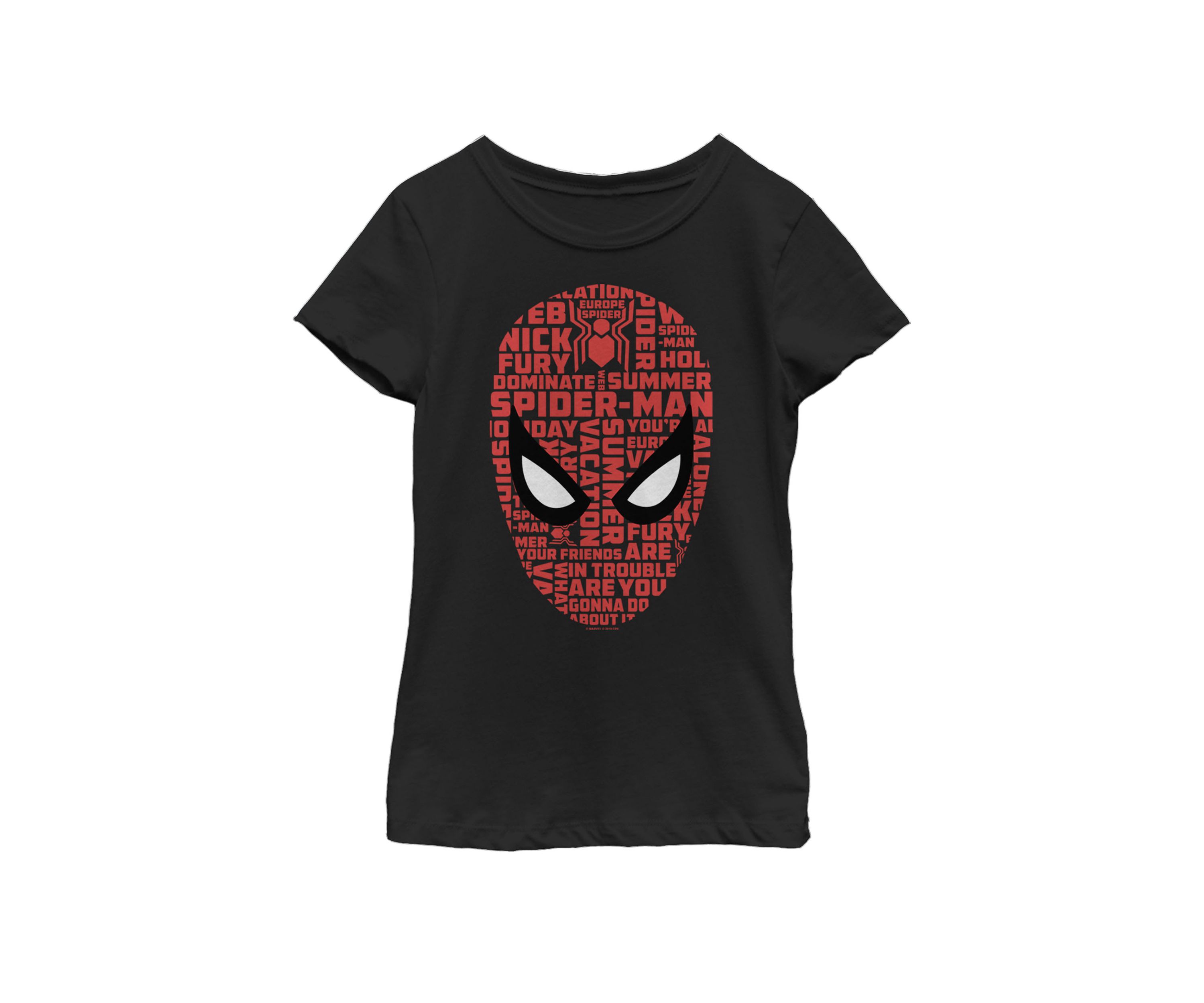 Girls Spider-Man Far From Home Build-Up Fill Short Sleeve Graphic T-Shirt