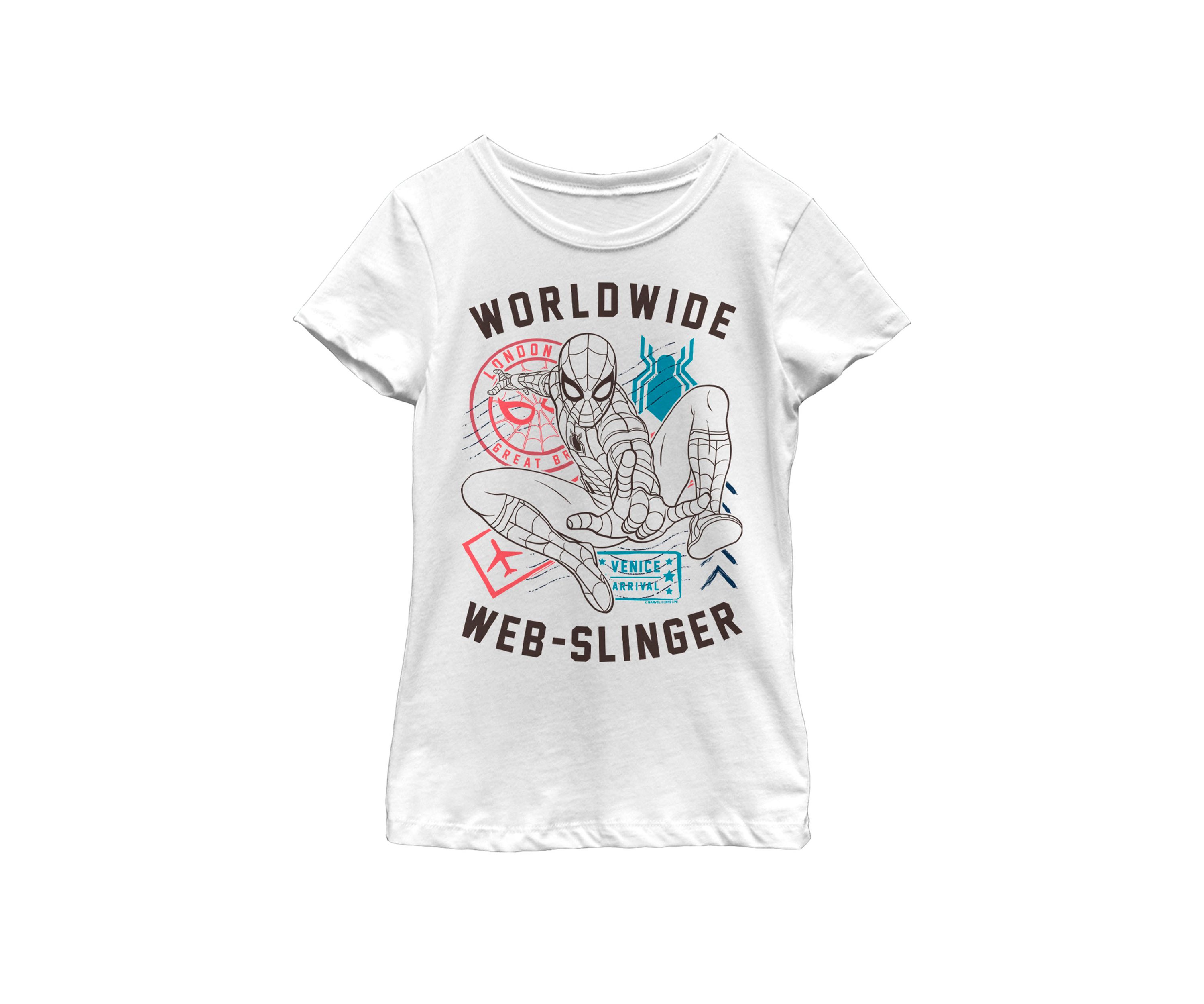 Spider-Man Far From Home Worldwide Web-Slinger Poster Short Sleeve T-Shirt