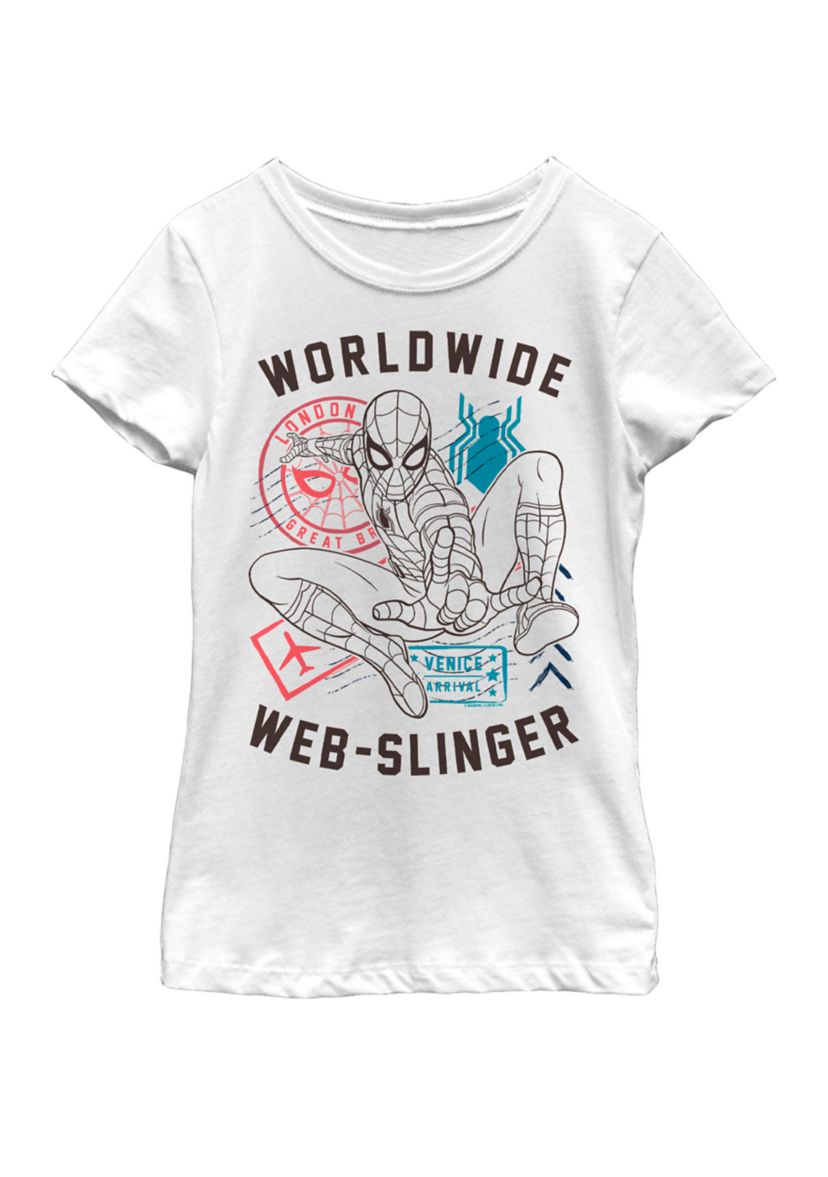 Spider-Man Far From Home Worldwide Web-Slinger Poster Short Sleeve T-Shirt
