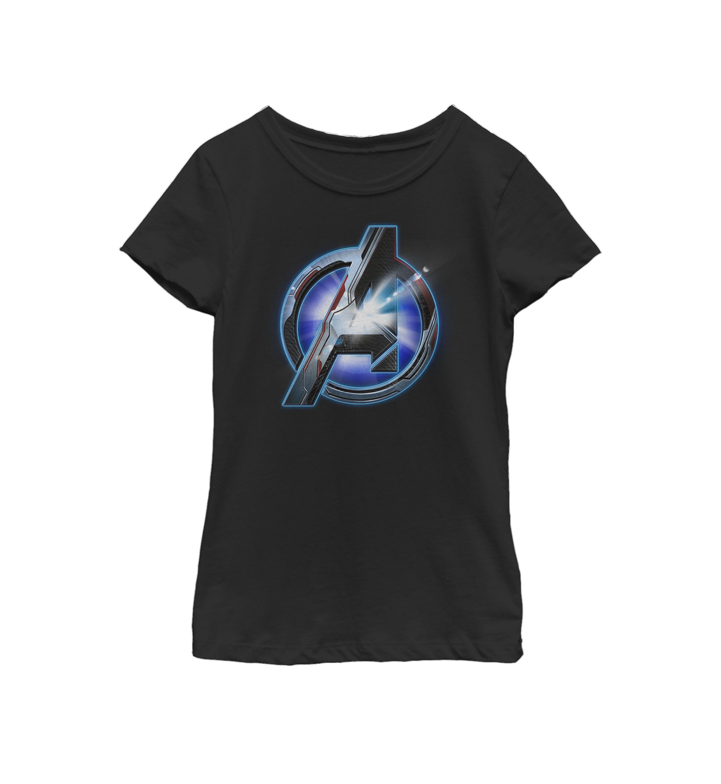 Girls Avengers Endgame Avenger Tech Logo Shine Short Sleeve Graphic T-Shirt