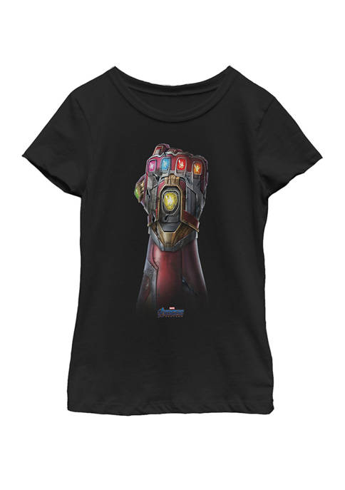 Girls 7-16 Avengers Endgame Infinity Stone Gauntlet Color Logo Short Sleeve T-Shirt