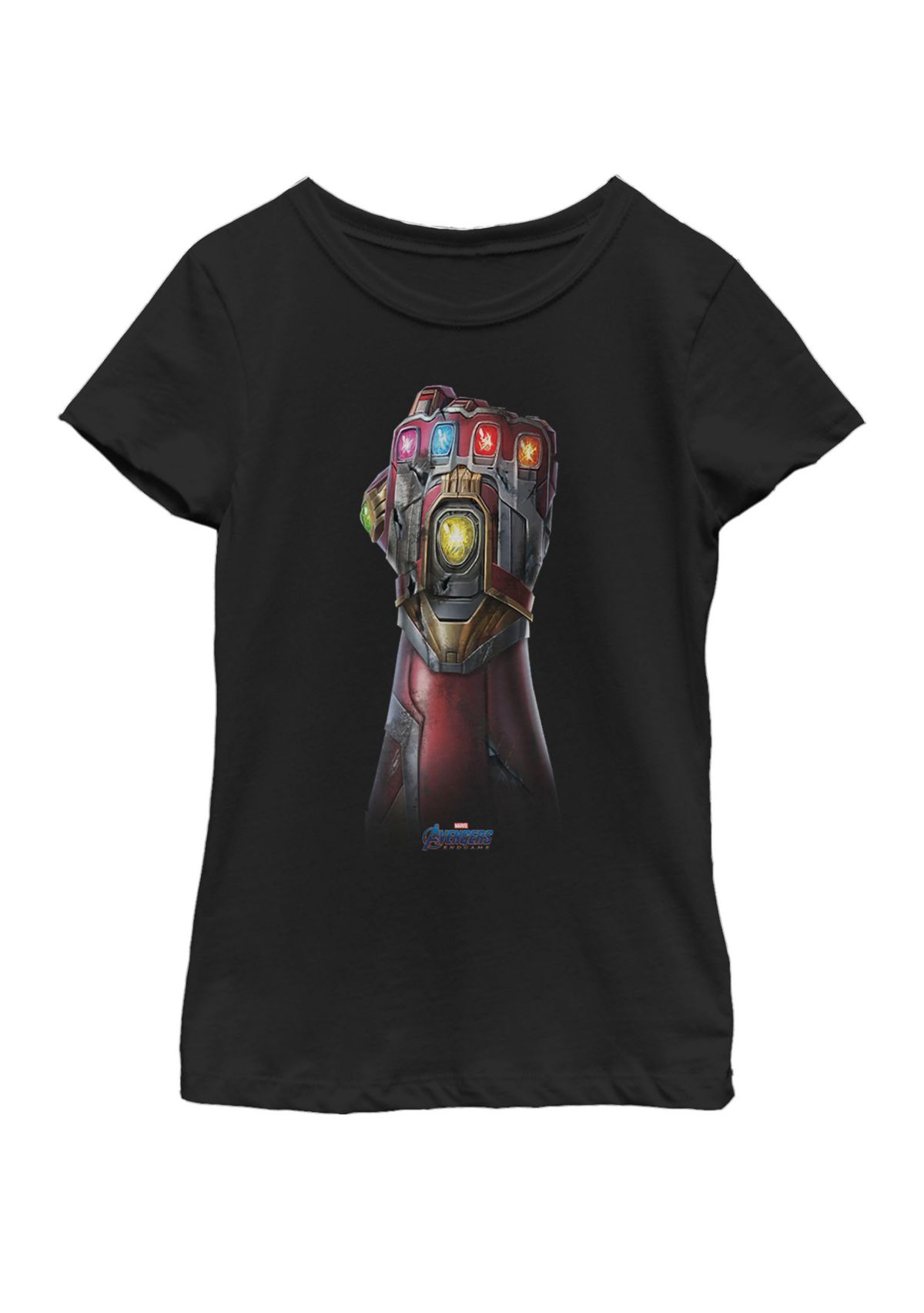 Girls 7-16 Avengers Endgame Infinity Stone Gauntlet Color Logo Short Sleeve T-Shirt