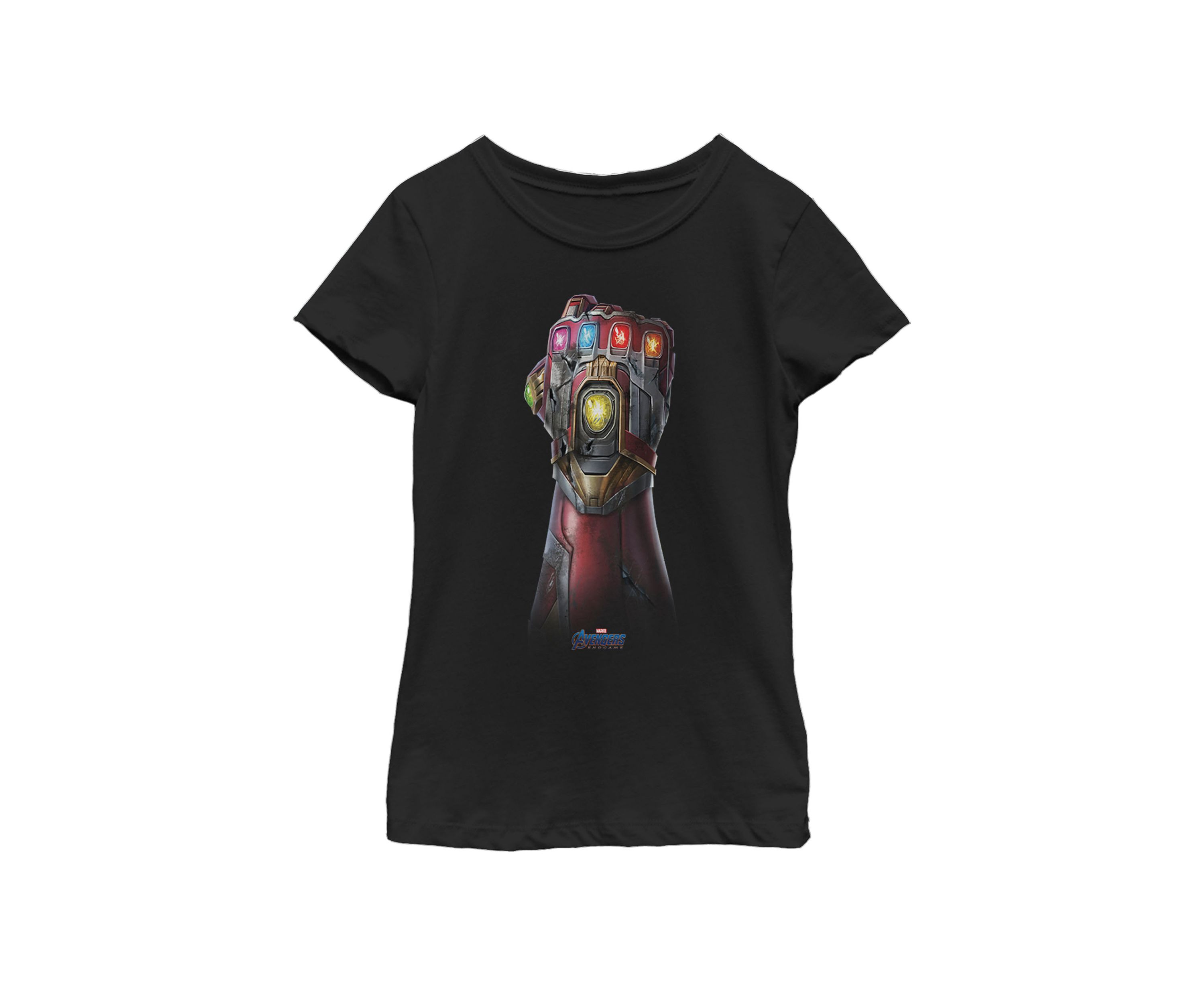 Girls 7-16 Avengers Endgame Infinity Stone Gauntlet Color Logo Short Sleeve T-Shirt