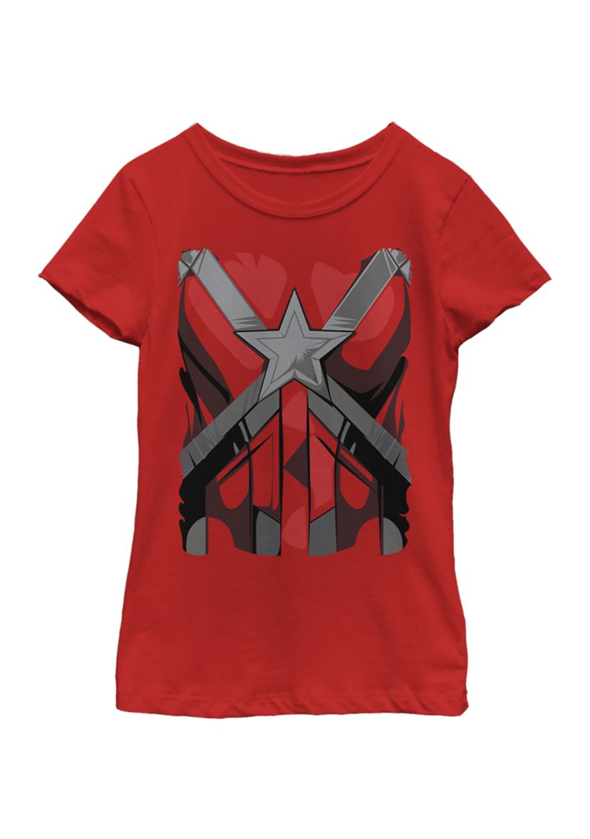 Girls 46x Marvel Red Guardian Costume Graphic Top