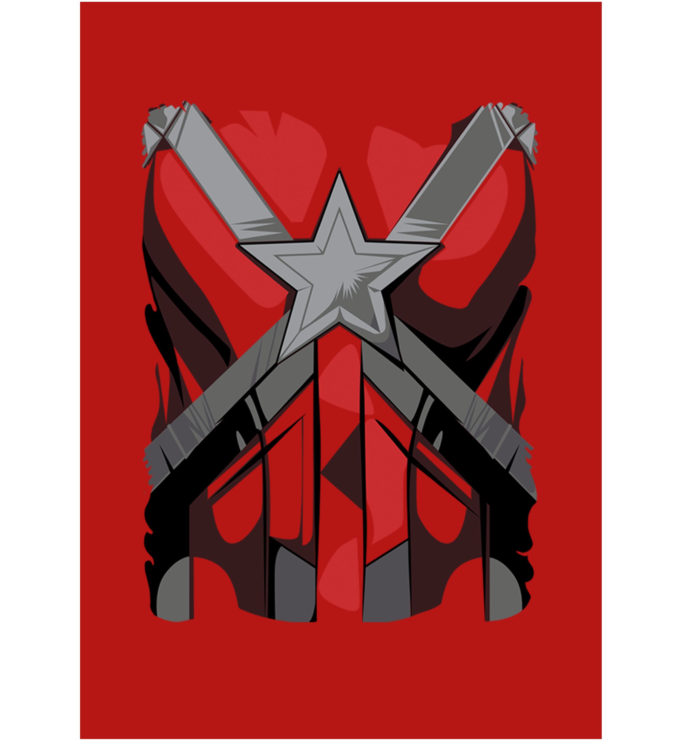 Girls 46x Marvel Red Guardian Costume Graphic Top