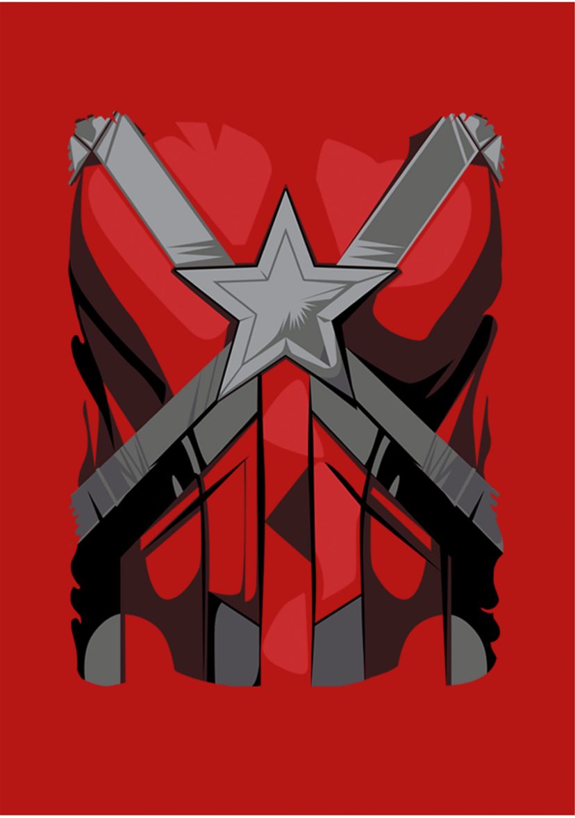 Girls 46x Marvel Red Guardian Costume Graphic Top
