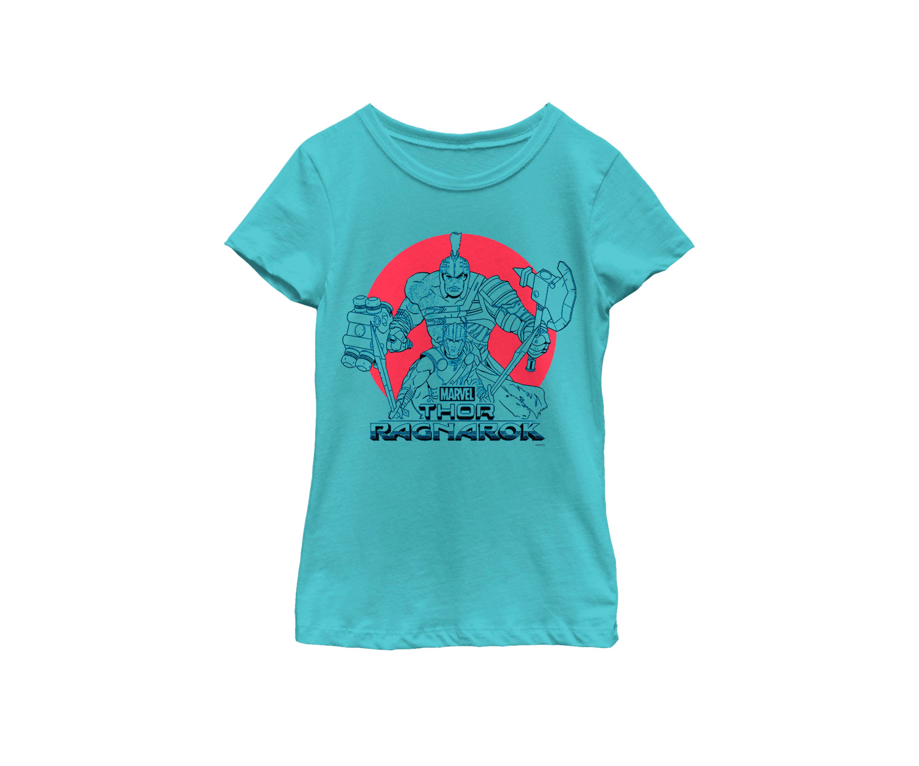 Girls 7-16 Thor Ragnarok Hulk Battle Stance Dot Burst Short Sleeve T-Shirt