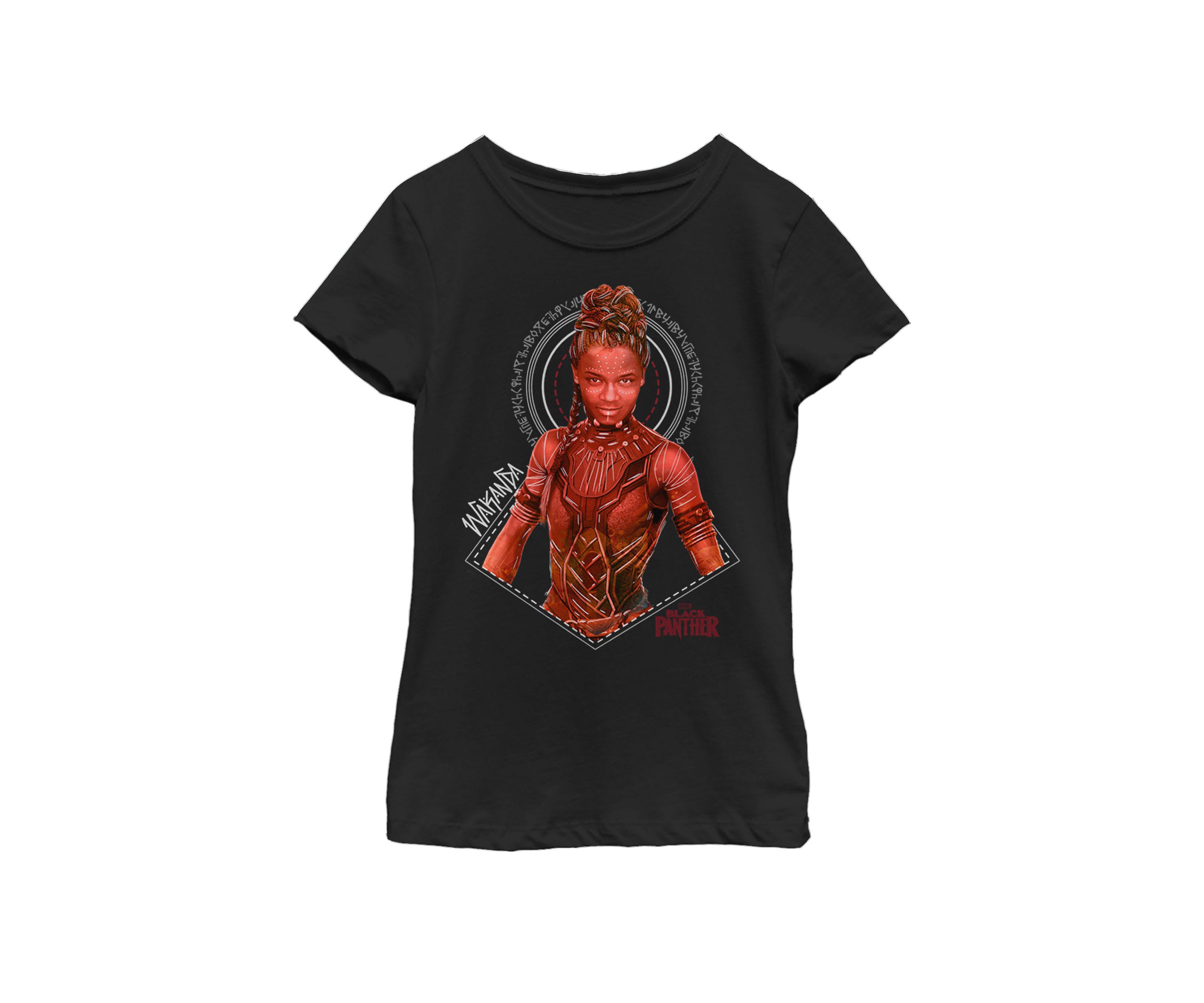 Girls Black Panther Movie Shuri Red Tonal Short Sleeve Graphic T-Shirt