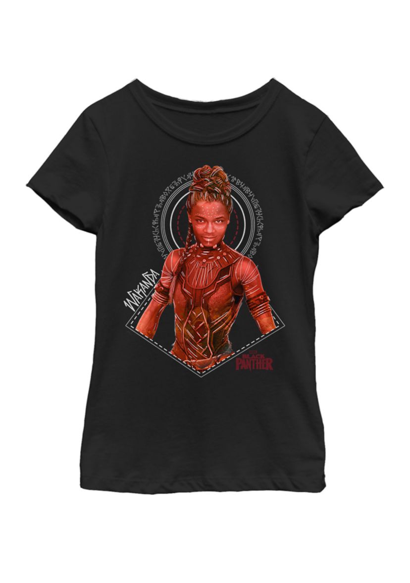 Girls Black Panther Movie Shuri Red Tonal Short Sleeve Graphic T-Shirt