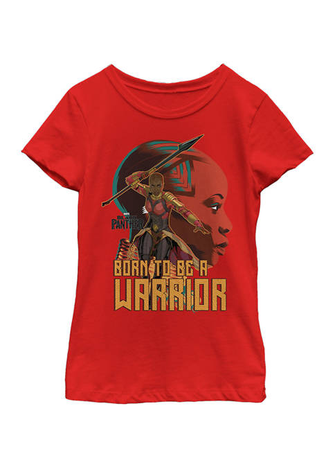 Girls 7-16 Black Panther Movie Okoye Profile Short Sleeve T-Shirt