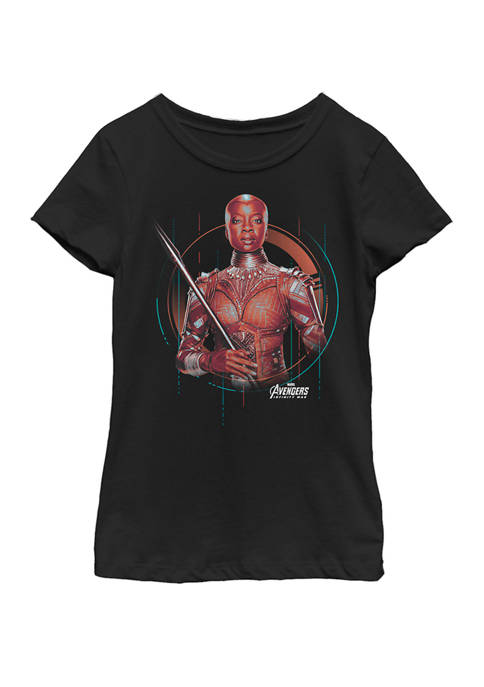 Girls 7-16 Infinity War Okoye Tech Portrait Short Sleeve T-Shirt