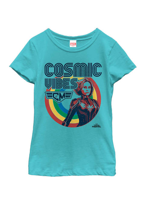 Girls 7-16 Captain Marvel Cosmic Vibes Short Sleeve T-Shirt